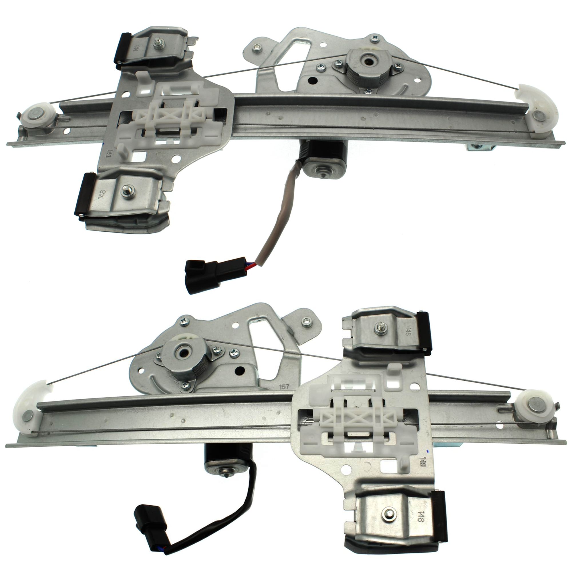 AM H3-06-10 H3T 09-10 REAR WINDOW REGULATOR RH and LH Power w Motor SKU SET JRH49170005 Partslink HU1350100 HU1351100 OEM 25964205-25964206