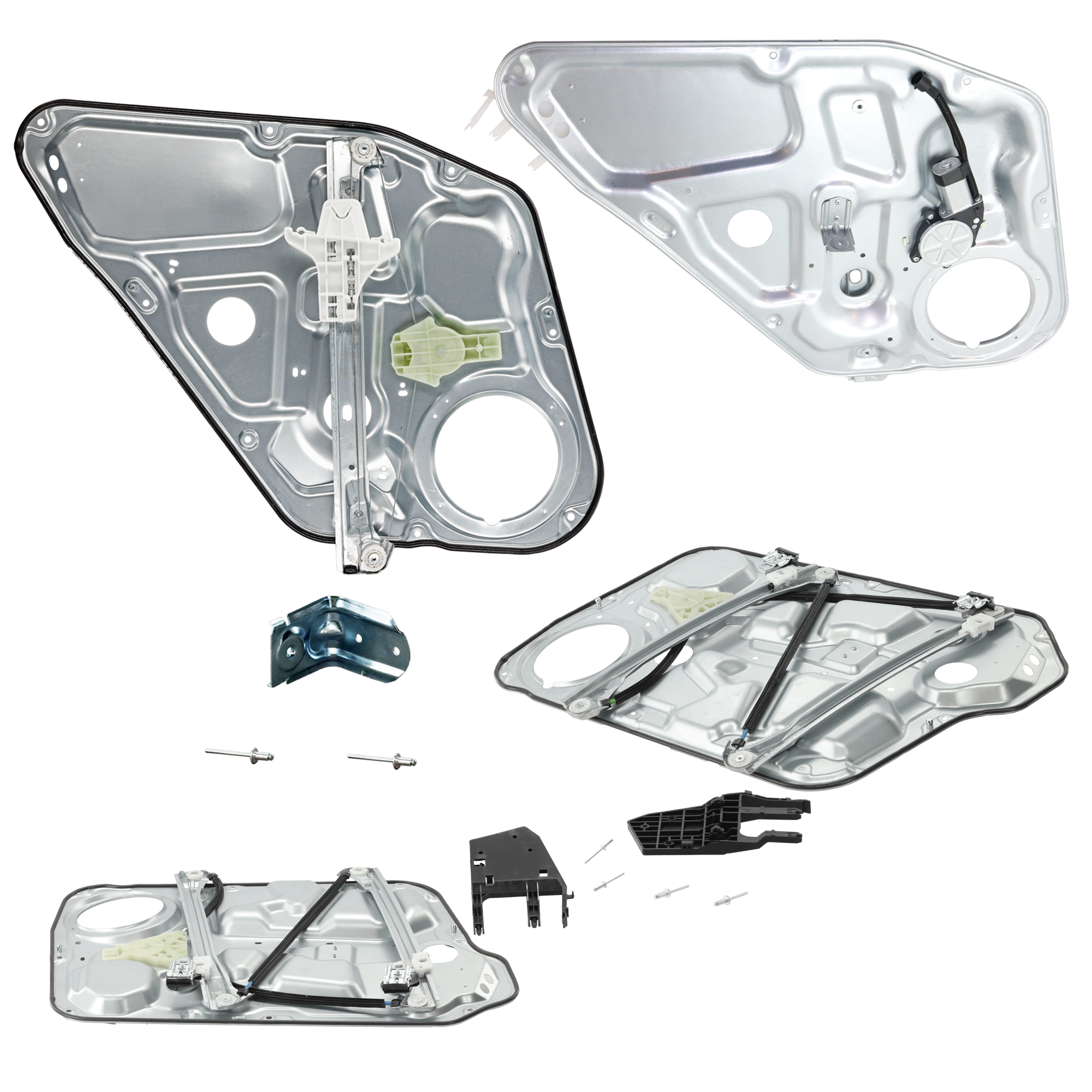 AM SONATA 06-10 FRONT AND REAR WINDOW REGULATOR RH AND LH Power w Motor and Panel SKU SET JRH49170007-4 OEM 824713K001 PFM 824813K001 PFM
