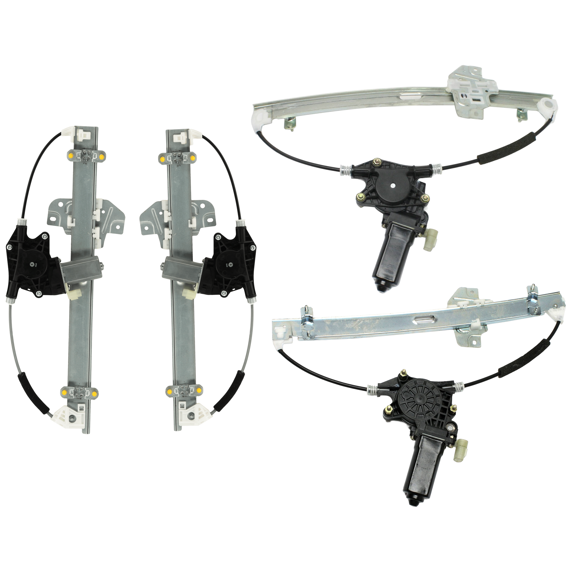 AM ACCENT 06-11 FRONT AND REAR WINDOW REGULATOR RH AND LH Power w Motor Set of 4 SKU SET JRH49170095-4 Partslink HY1350130 HY1351130 OEM 824011G010-824021G010-834011G0