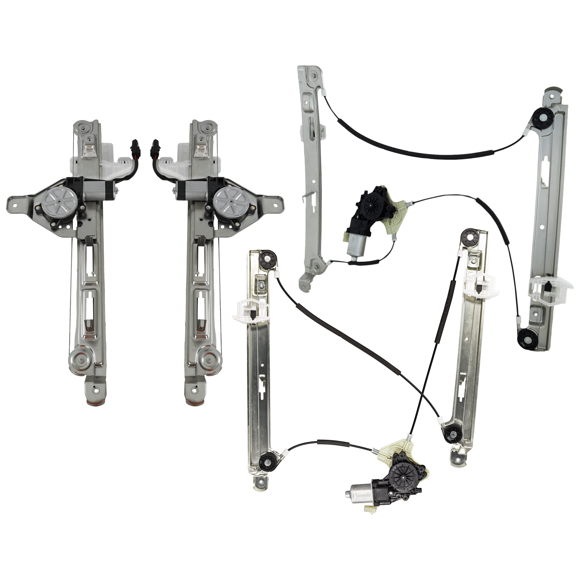 AM PATRIOT 07-17 FRONT AND REAR WINDOW REGULATOR RH AND LH Power w Motor Set of 4 SKU SET JRJ49170017-4 OEM 68002892AA PFM 68002893AA PFM