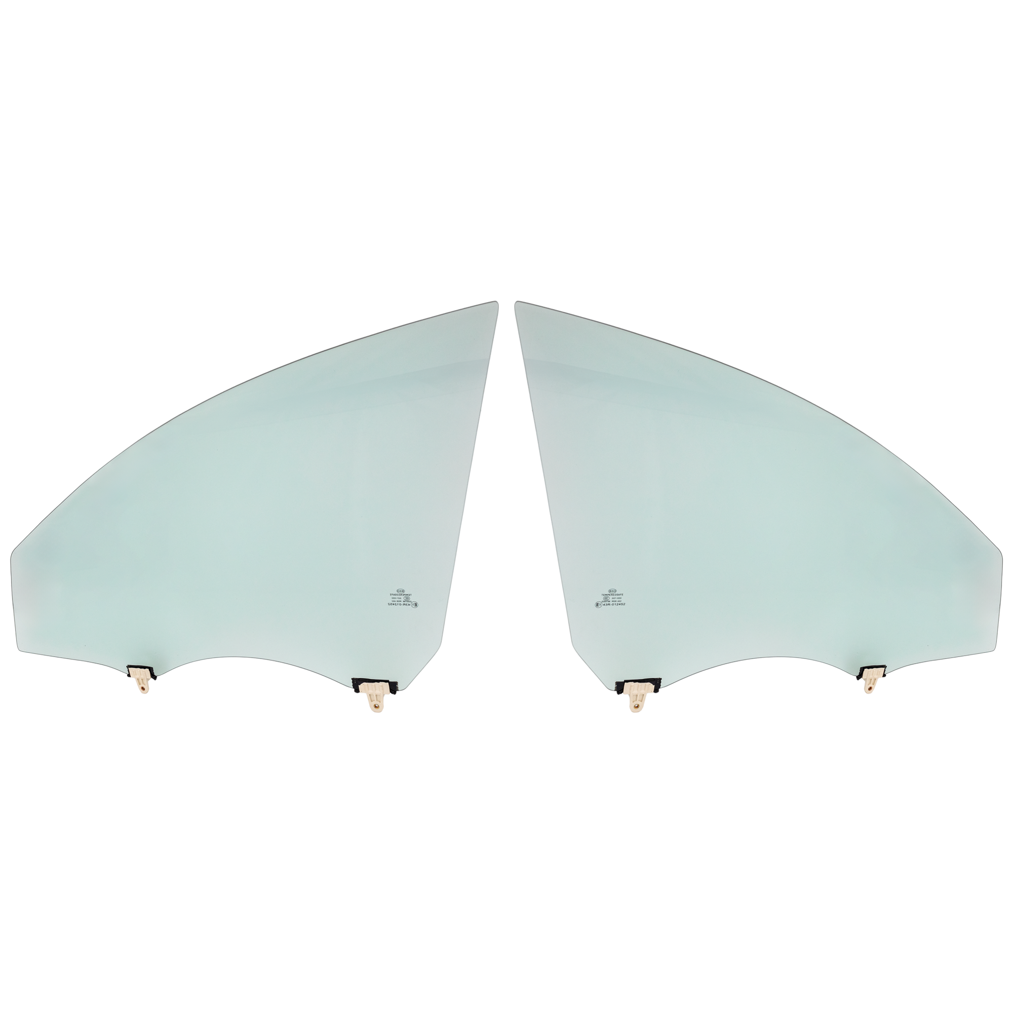 AM FORTE 10-13 FRONT DOOR GLASS RH AND LH Green Tint w Solar Clip SKU SET JRK48010021 OEM 824111M010-824211M010