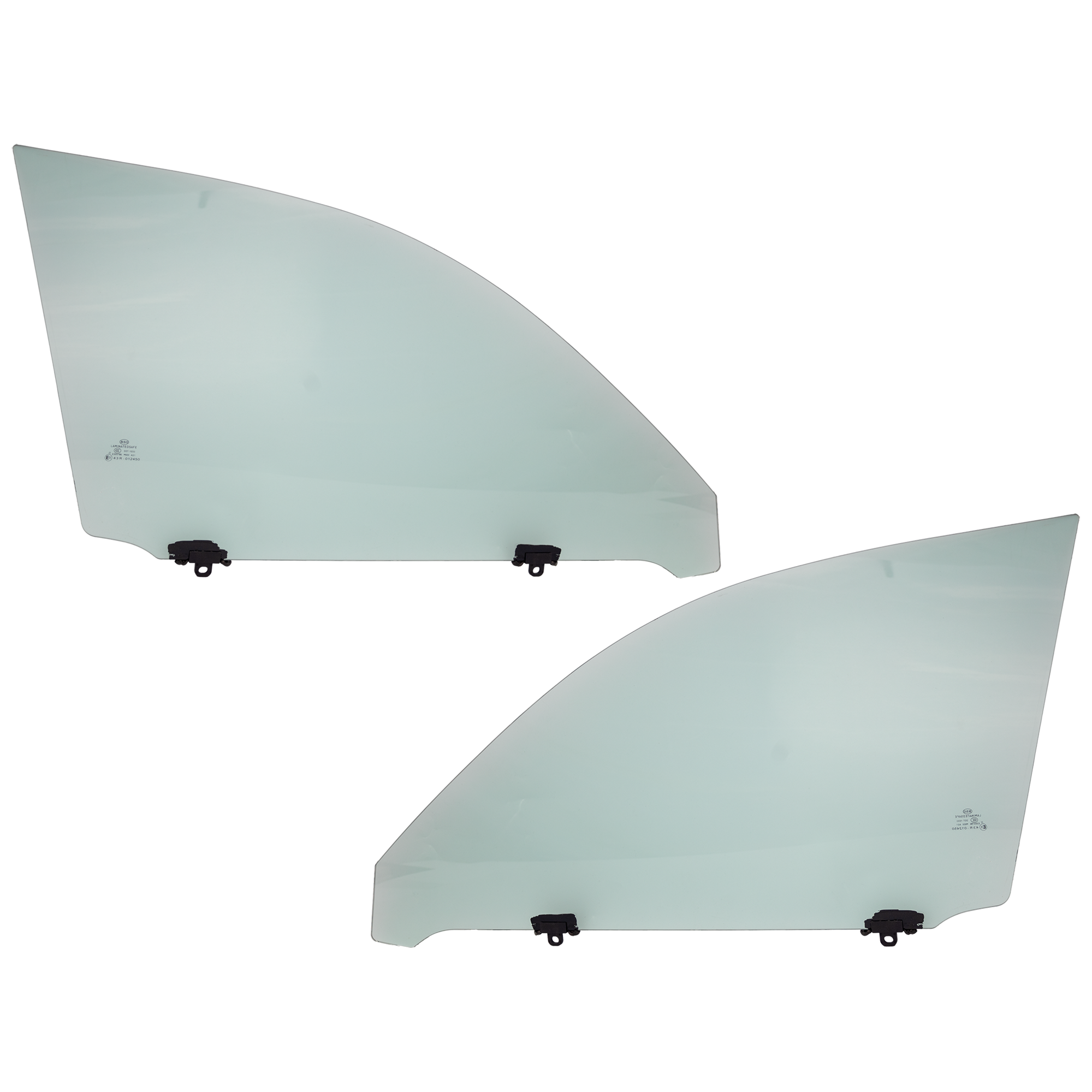 AM LS460-07-17 LS600H 08-16 FRONT DOOR GLASS RH AND LH Green Tint Laminated w Solar Clip L 08-17 Base Model SKU SET JRL48010017 OEM 6810150202-6810250202