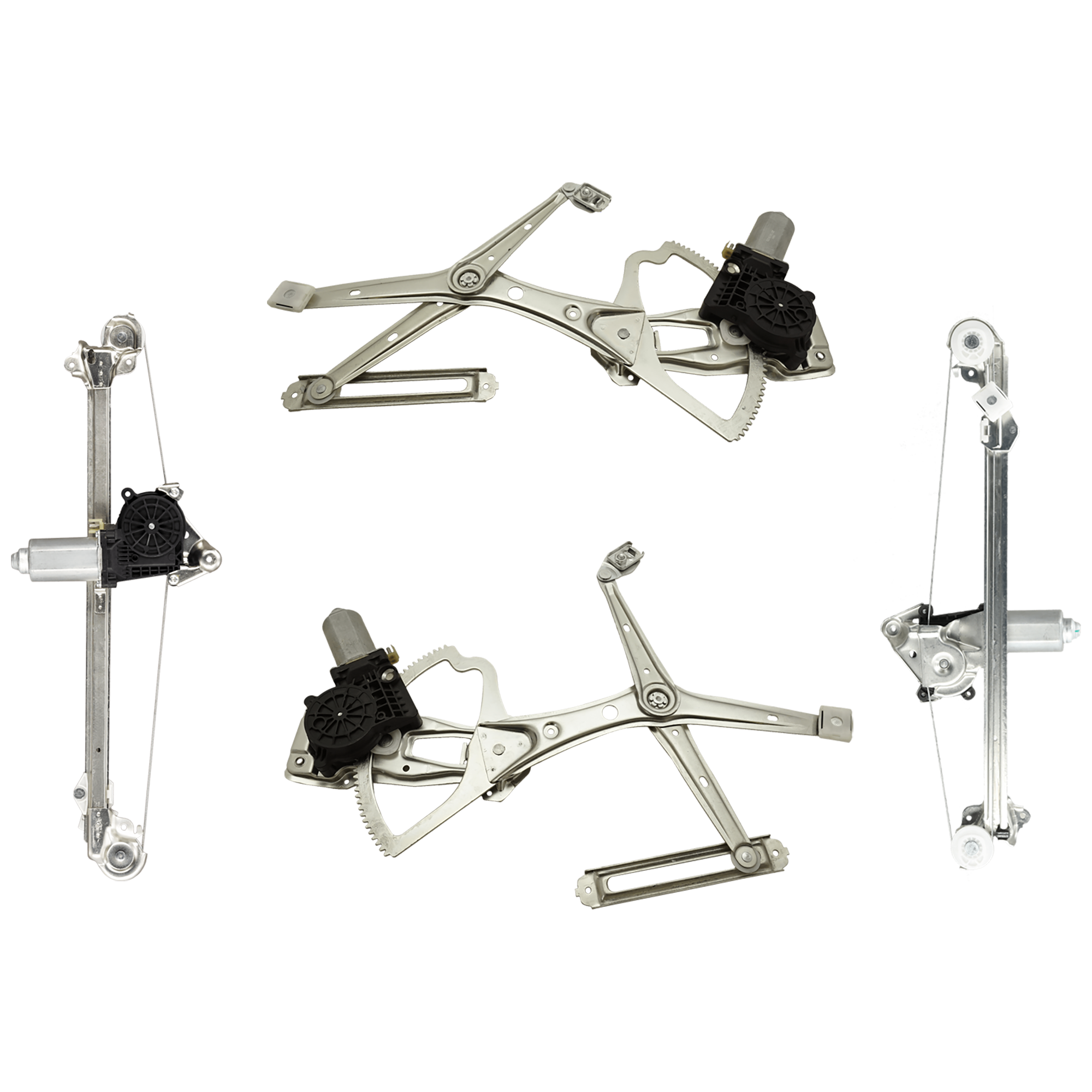 AM E320 E430-98-99 FRONT AND REAR WINDOW REGULATOR RH AND LH Power w Motor SKU SET JRM49170021-4 OEM 2107201146 PFM 2108205742-2107