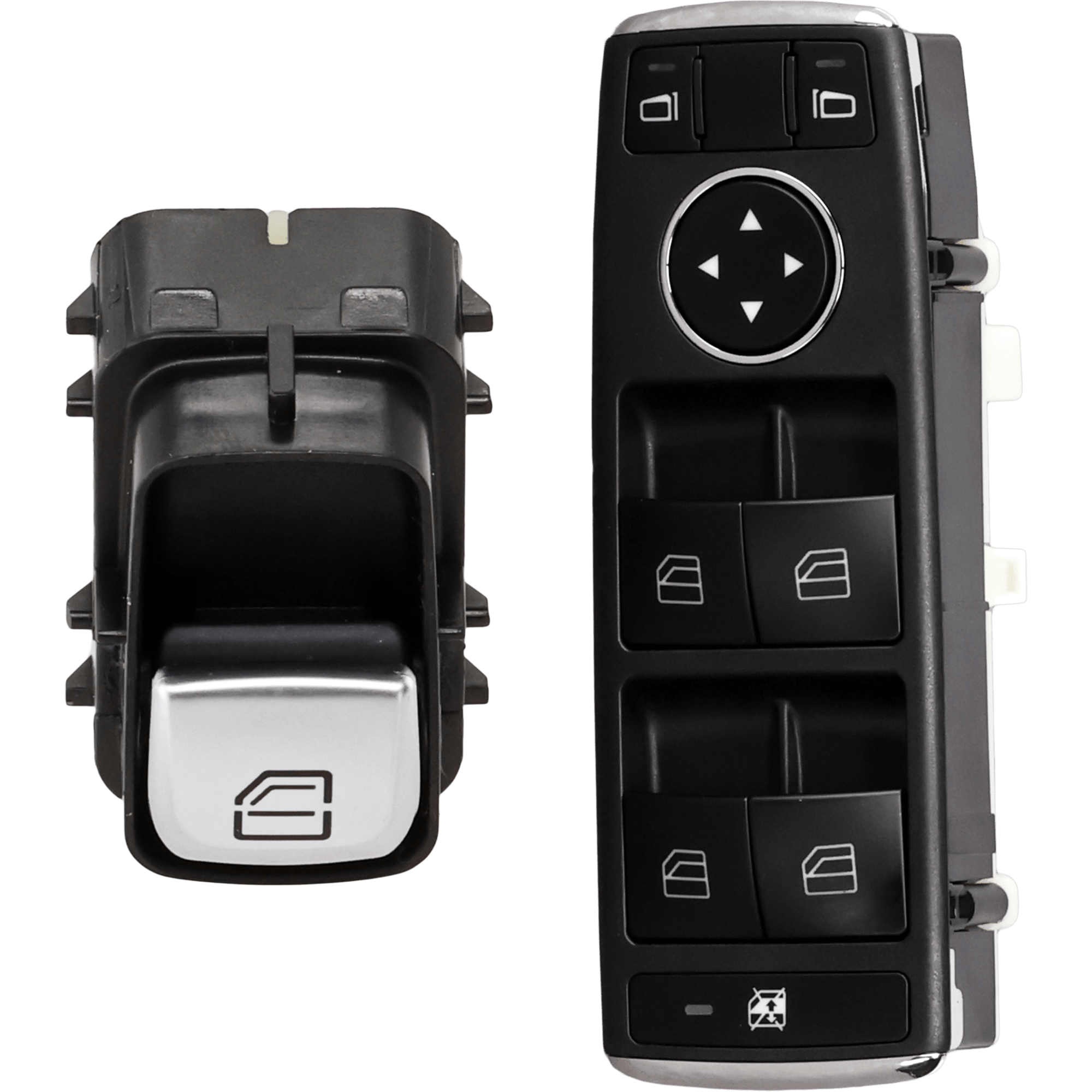 AM E300-17-18 FRONT WINDOW SWITCH RH AND LH Power 4 Pins Connector Black Plastic SKU SET JRM50520038 C