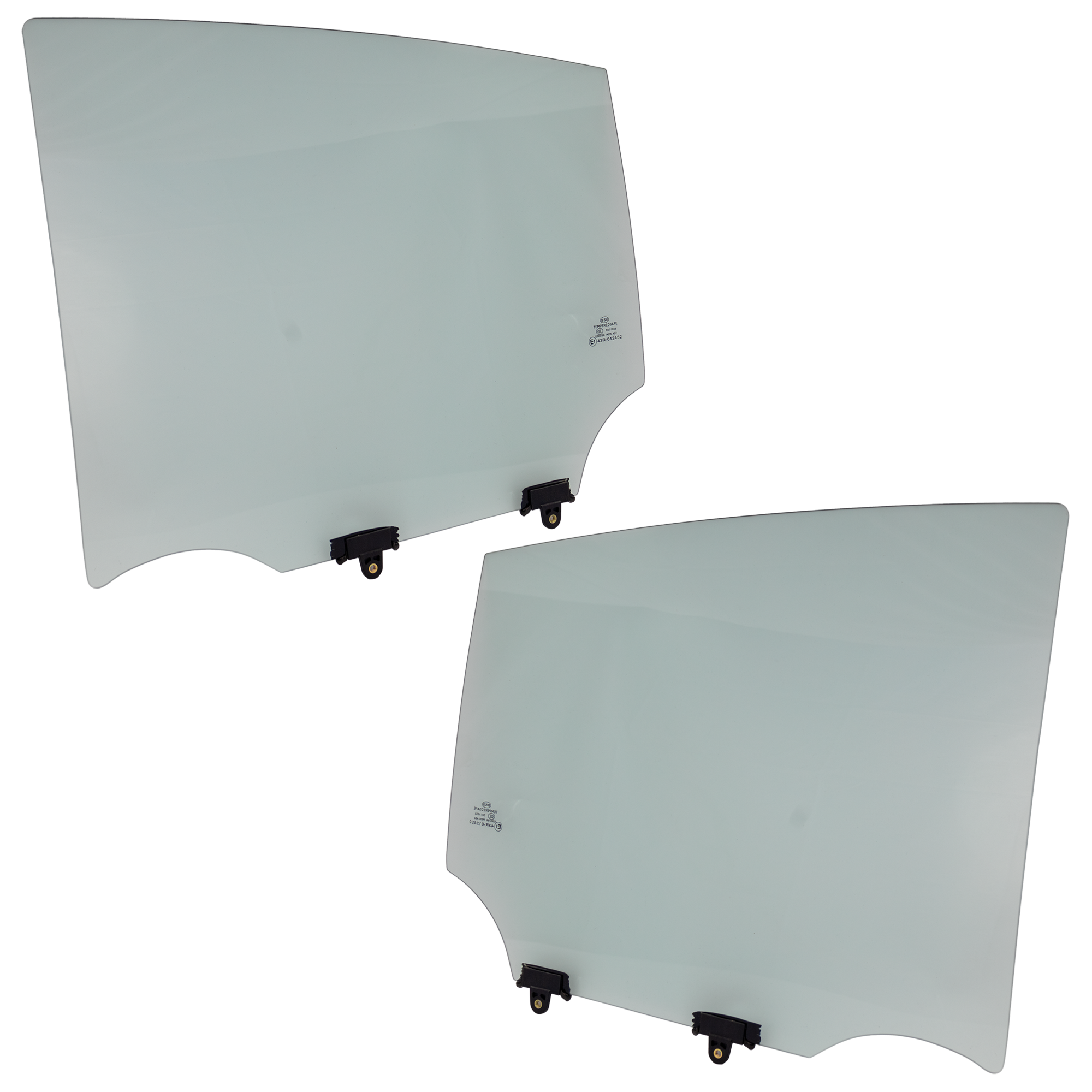AM VERSA 12-19 REAR DOOR GLASS RH AND LH Green Tint Sedan w Solar Clip SKU SET JRN48130007 OEM 823003BA0A 823013BA0A