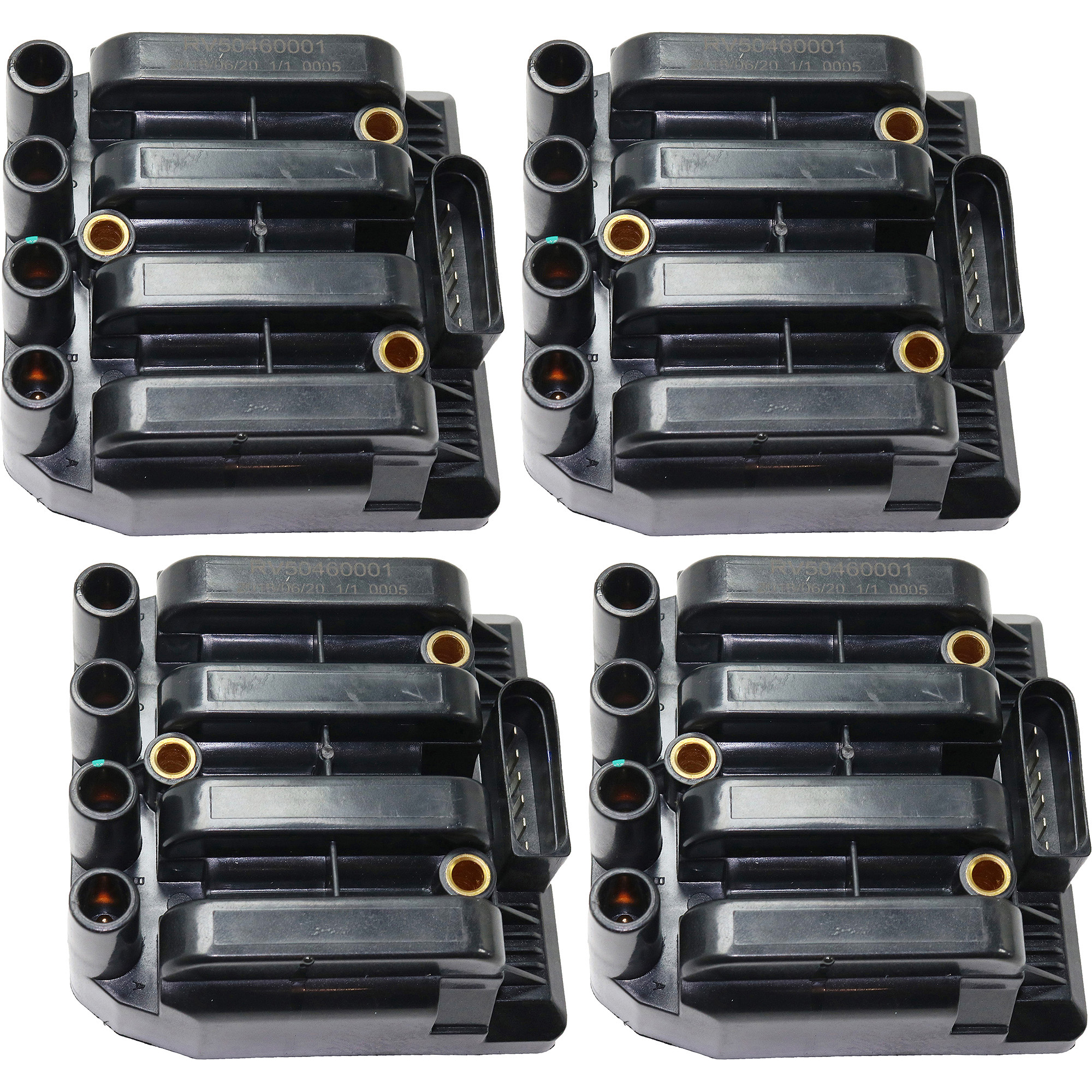 AM BEETLE 98-05 GOLF CITY 07-10 IGNITION COIL Coil Pack Design 4 Cyl 2.0L eng. Set of 4 SKU SET JRV50460001-4 OEM 06A905097A