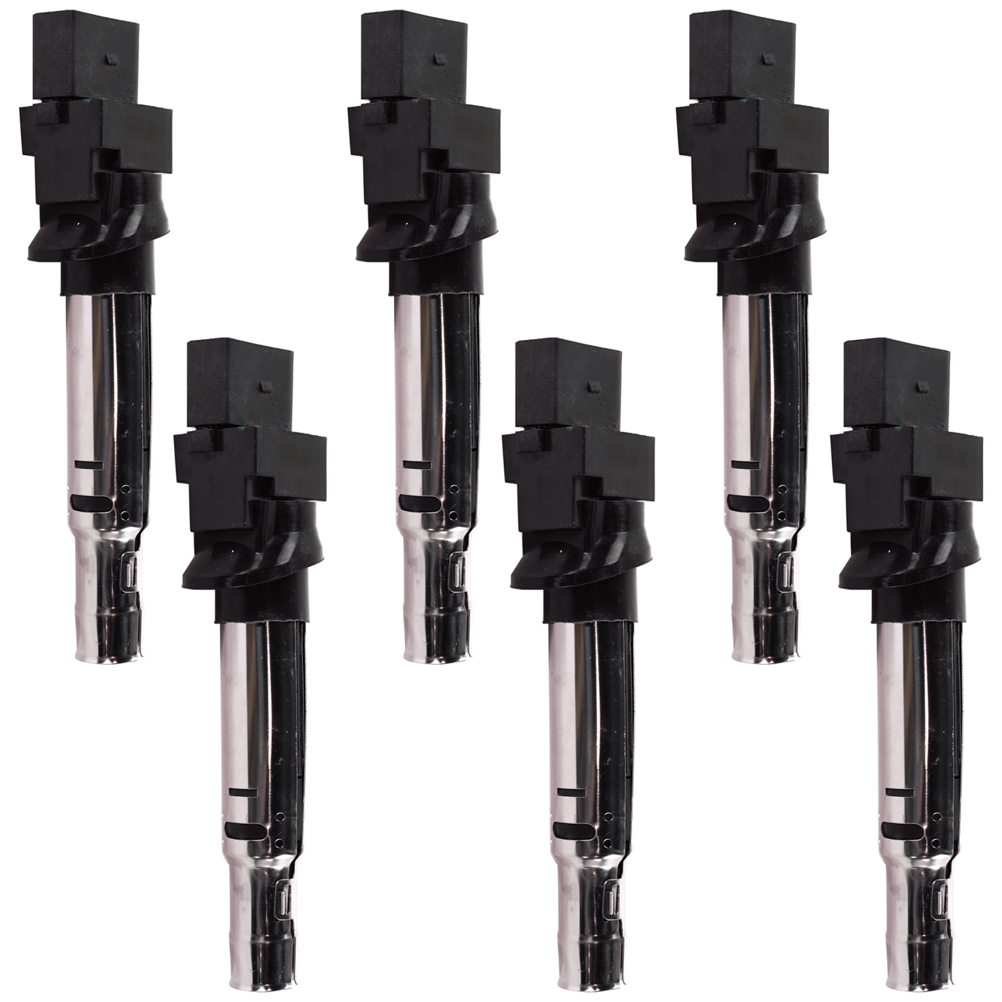 AM PASSAT TOUAREG 09-17 IGNITION COIL Set of 6-6 Cyl 3.6L Eng. 4 Male Blade type Terminals SKU SET JRV50460003-6 OEM 230569-368227-522129-1788573-6