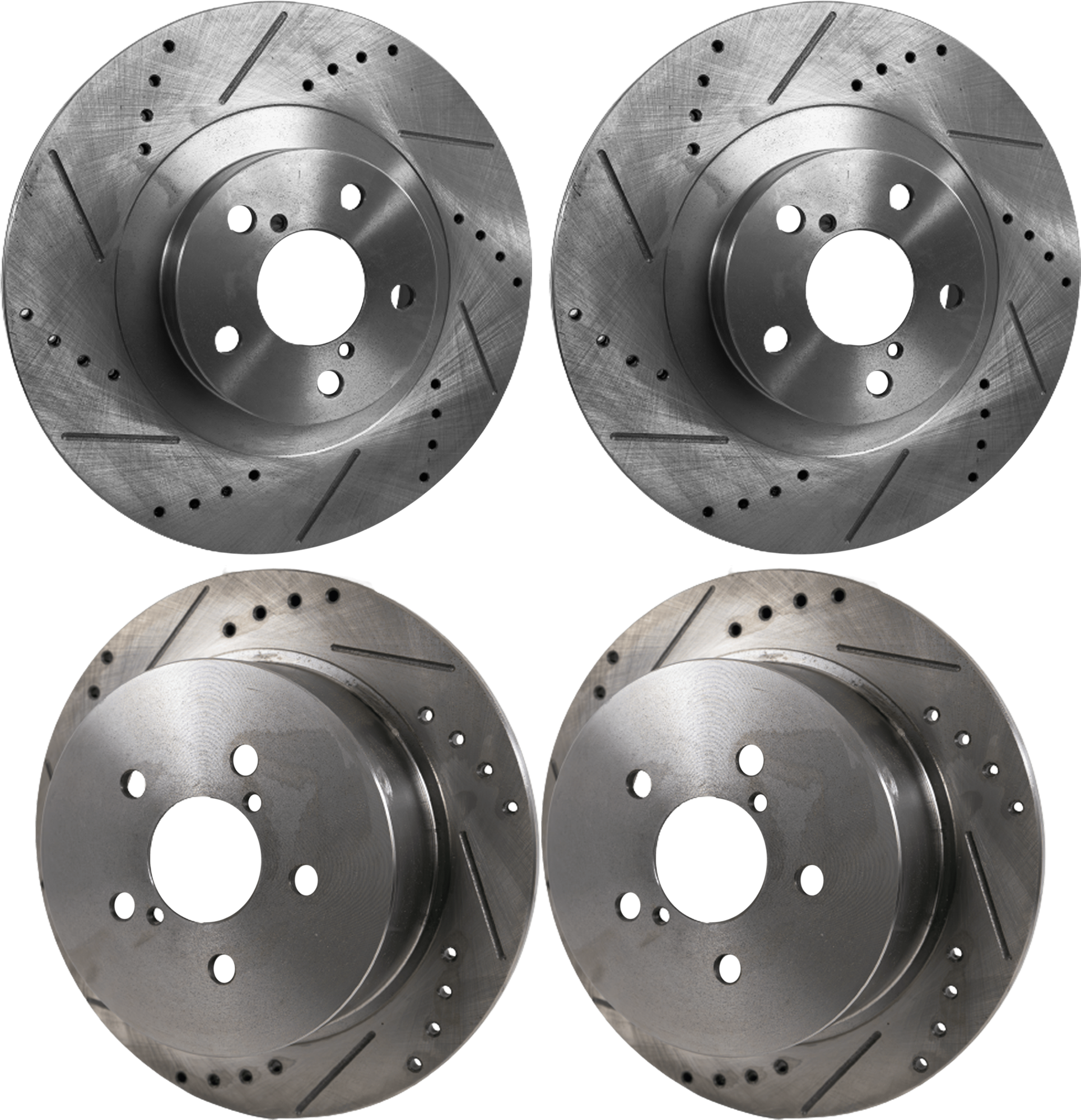 AM LEGACY 06-09 OUTBACK 05-09 FRONT AND REAR BRAKE DISC 4 Wheel Set Cross drilled and Slotted SKU SET JS27110004DRS4 OEM 31403-44323-0833079-900422-488