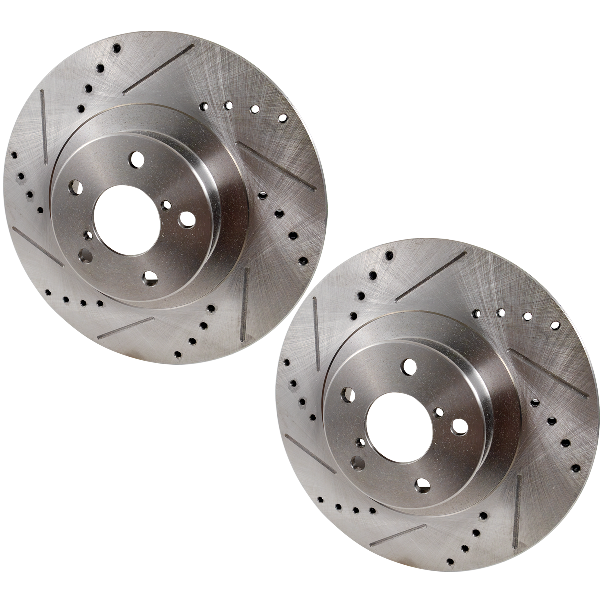 AM OUTBACK 01-05 IMPREZA 02-08 FRONT BRAKE DISC Drilled and Slotted SKU SET JS27110014DRS2 OEM 19356-34203-145406-980141-4888