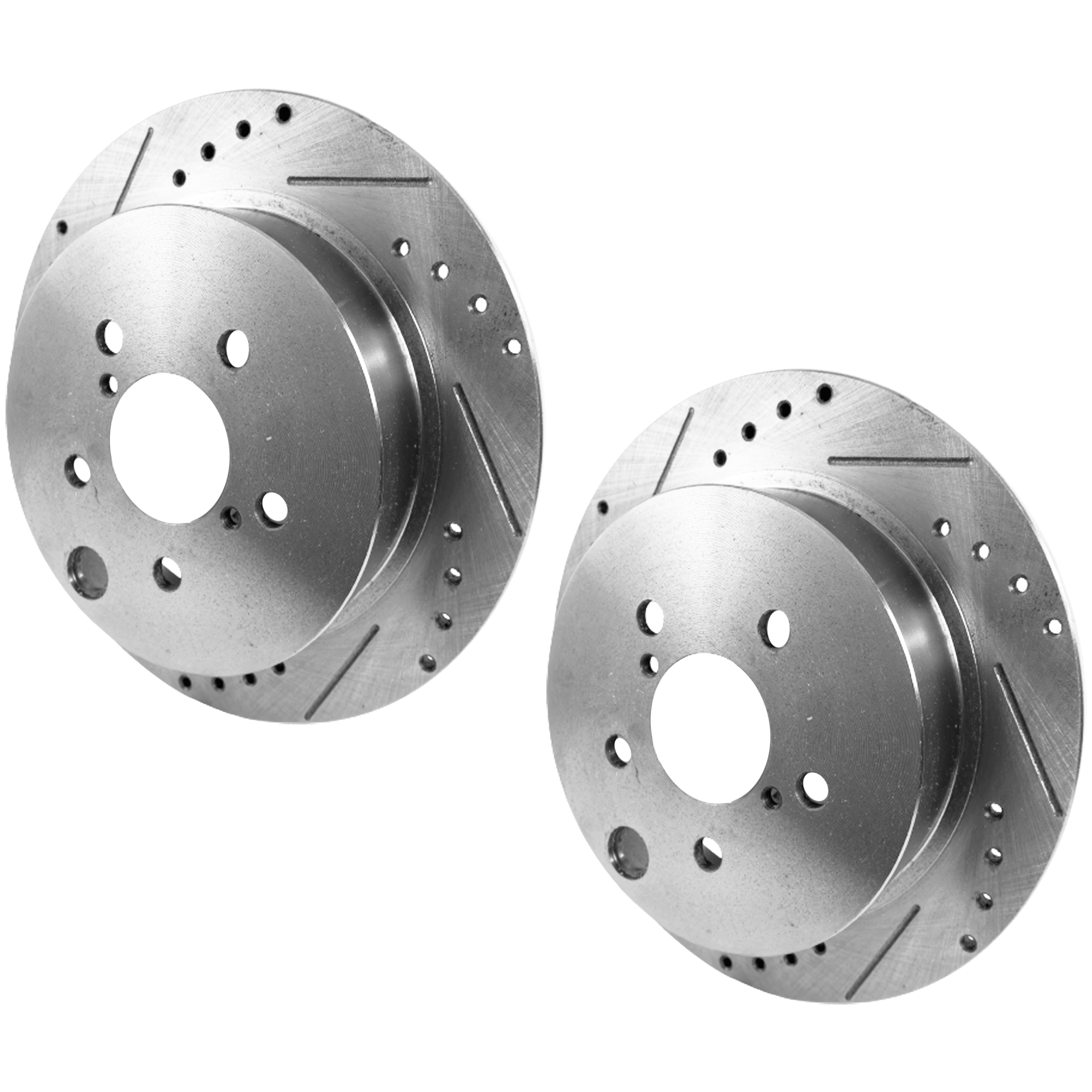 AM IMPREZA 12-23 CROSSTREK 16-23 REAR BRAKE DISC RH AND LH Cross drilled and Slotted SKU SET JS27110018DRS2 OEM 44750-850324-980962-60013025-4