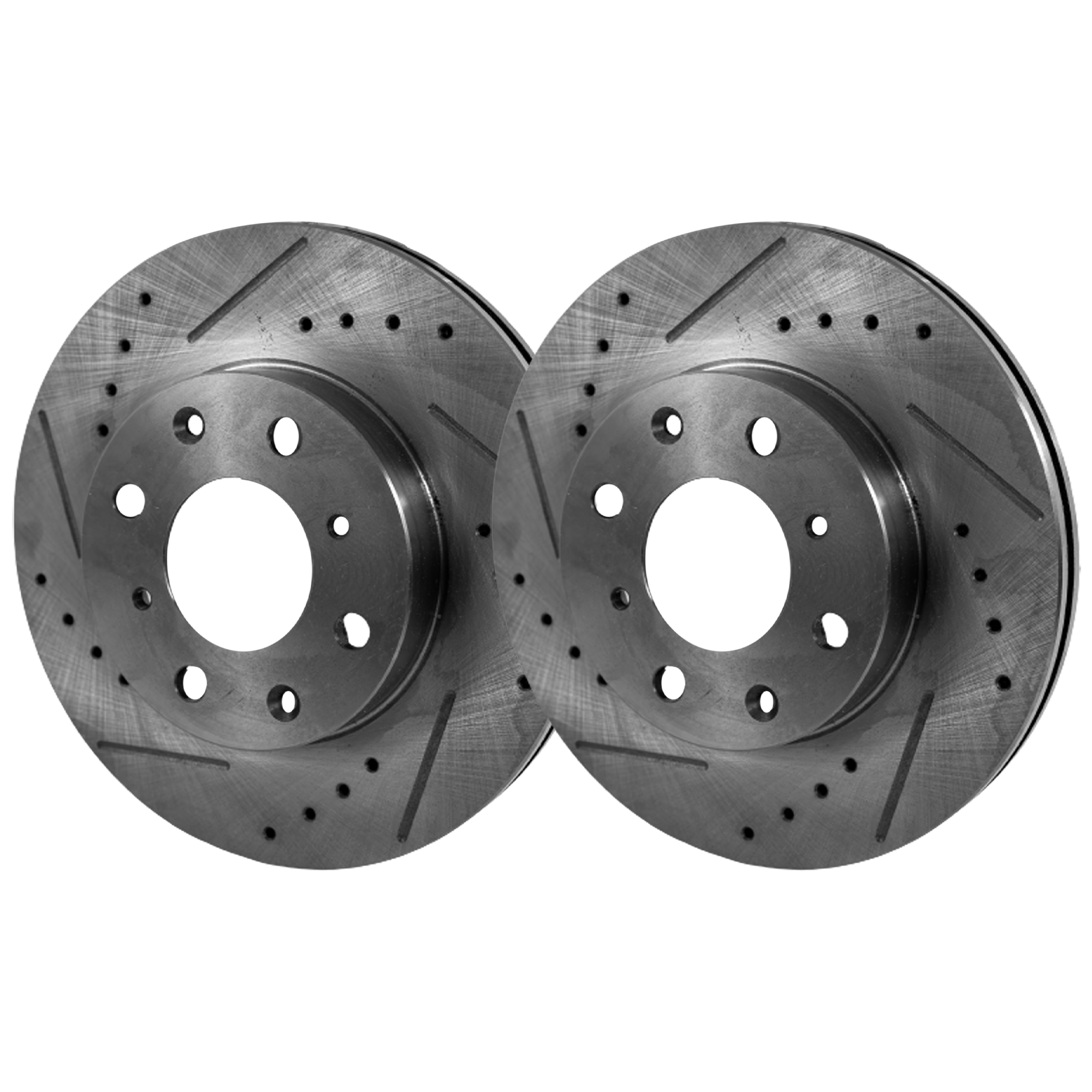 AM ION 03-07 COBALT 05-10 G5-07-10 FRONT BRAKE DISC RH AND LH Cross drilled and Slotted SKU SET JS27110019DRS2 OEM 19344-41250-55083-55152-145419