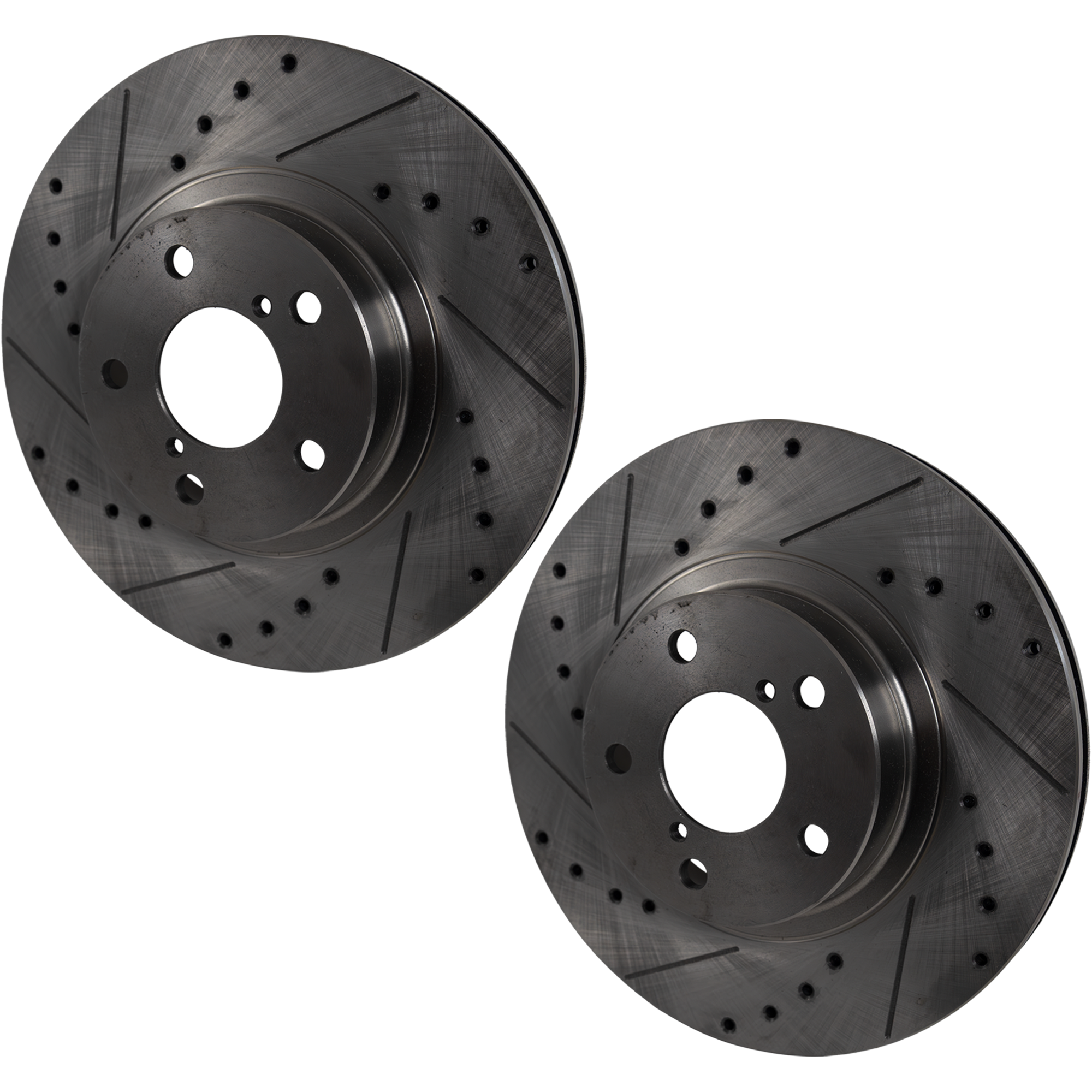AM IMPREZA 98-16 Legacy 90-05 FRONT BRAKE DISC RH AND LH Cross drilled and Slotted SKU SET JS27110030DRS2 OEM 189-19887-25370-31059-31247-63