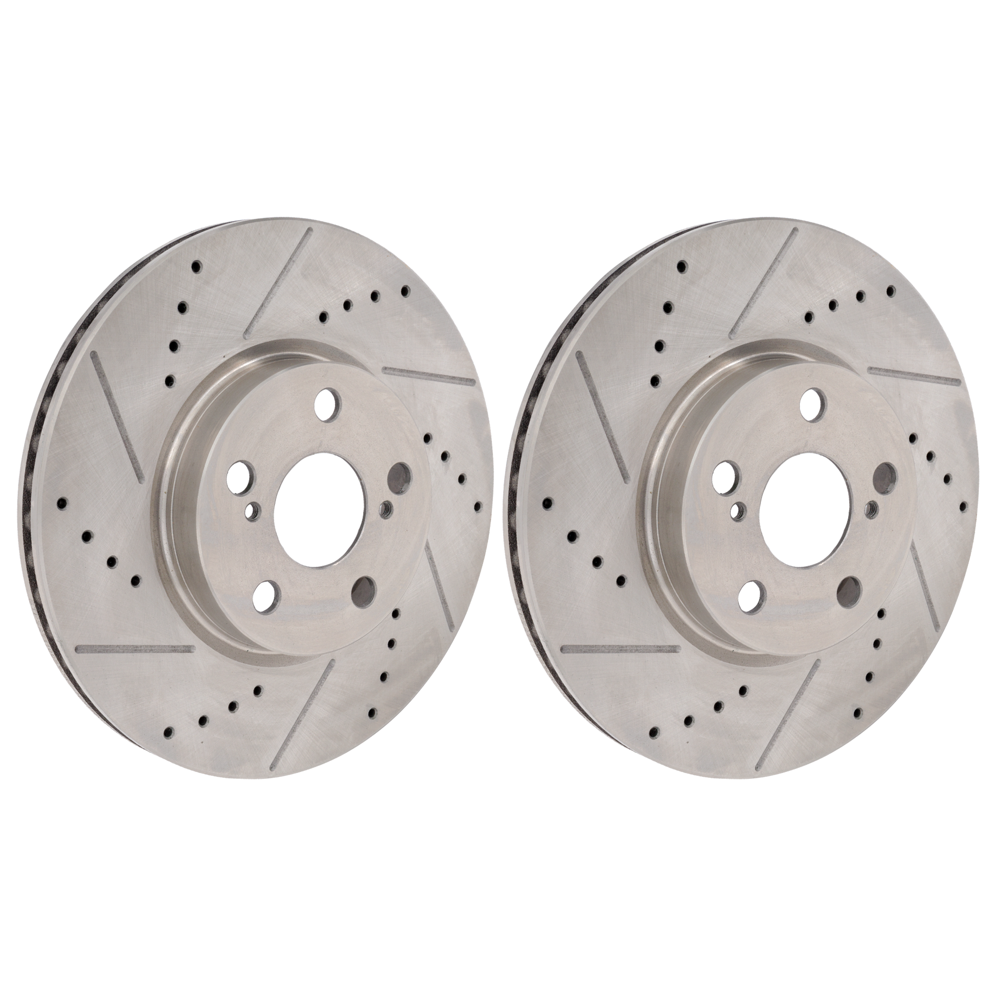 AM COROLLA 09-17 XD 08-14 FRONT BRAKE DISC RH AND LH Cross Drilled and Slotted SKU SET JS27110053DRS2 OEM 31505-44622-145818-0833353-850