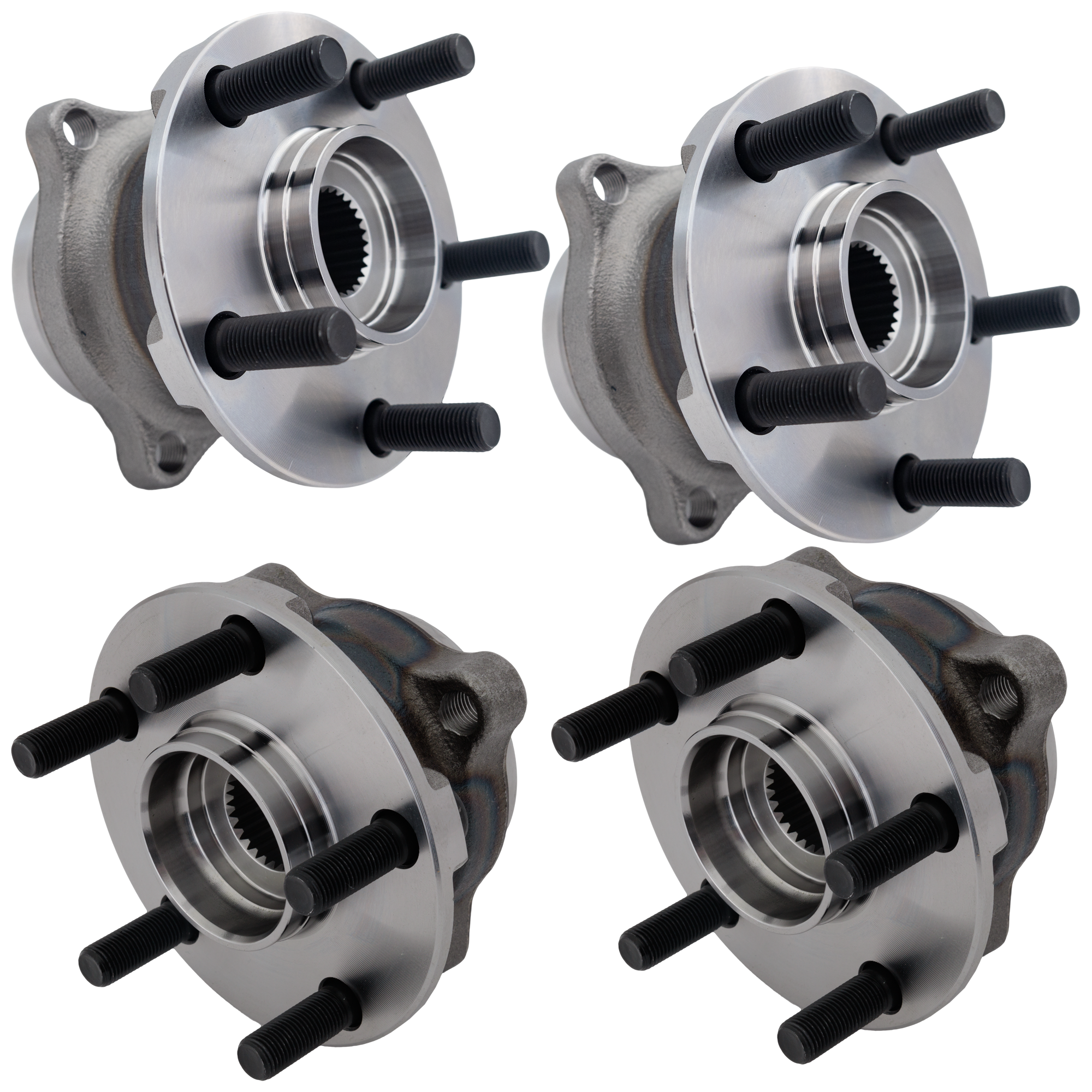 AM IMPREZA 08-13 FORESTER 09-13 FRONT AND REAR HUB ASSEMBLY RH AND LH 5 Studs SKU SET JS283714-4 A OEM 28373FG000-28473SC000