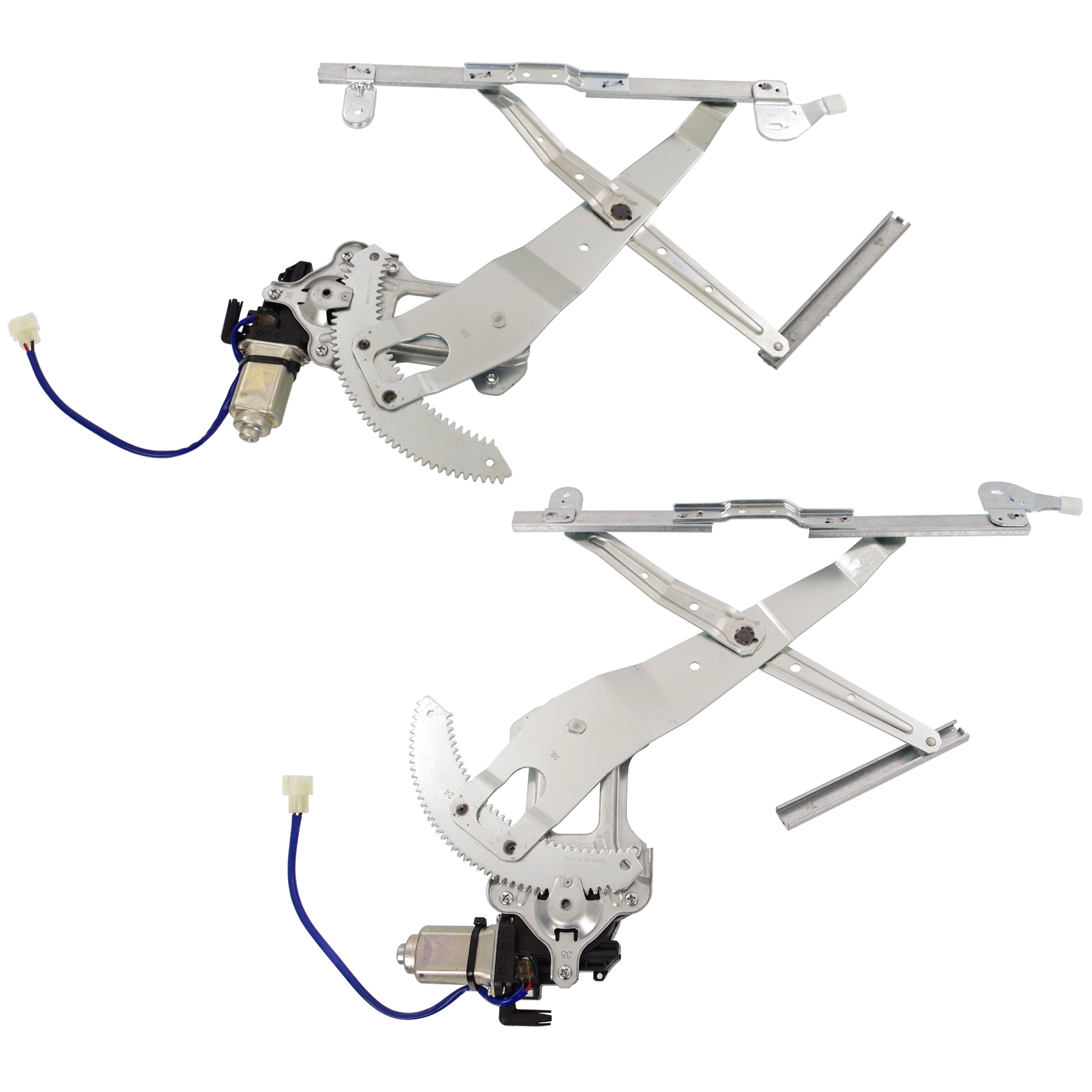 AM IMPREZA 02-07 FRONT WINDOW REGULATOR RH AND LH Power With Motor SKU SET JS462919 Partslink SU1350114 SU1351114 OEM 61222FE021 PFM 61222FE022 PFM