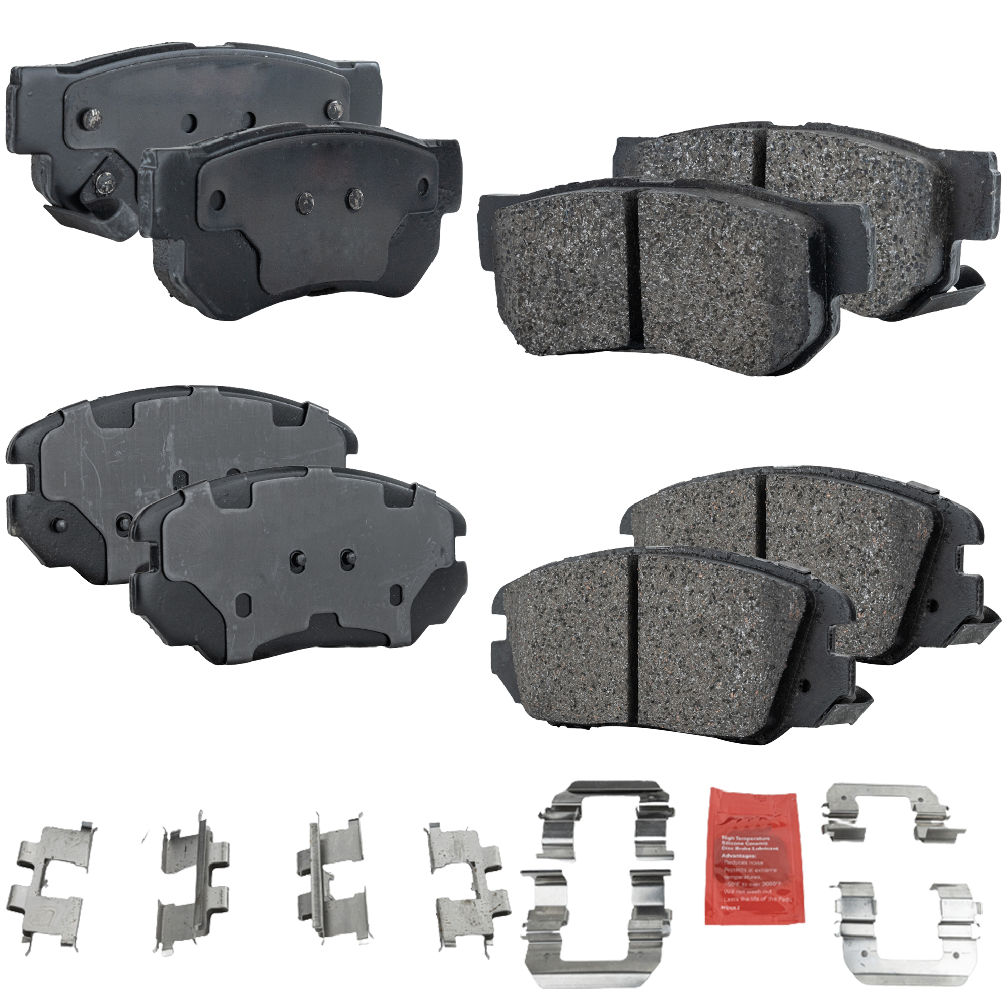 AM AZERA 06-09 SONATA 05-08 FRONT AND REAR BRAKE PAD SET 4 Wheel Set SKU SET JSSCP1125-4 A OEM 581013FA01-581013KA30-581013KA