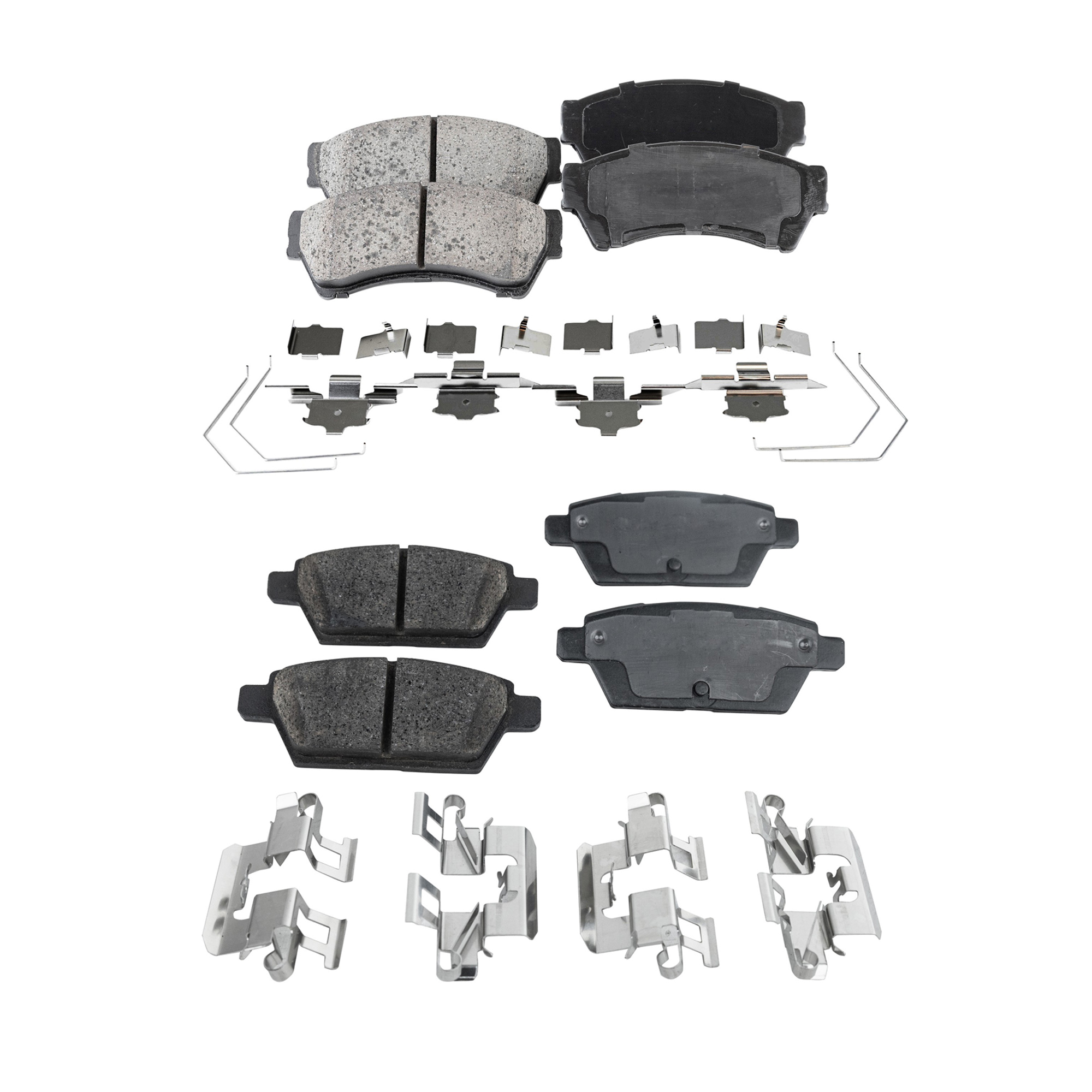 AM FUSION 06-12 MAZDA 6-08-13 FRONT AND REAR BRAKE PAD SET 4 Wheel Set SKU SET JSSCP1164-4 OEM 6E5Z2001B 6E5Z2001C 6U2Z2V001F