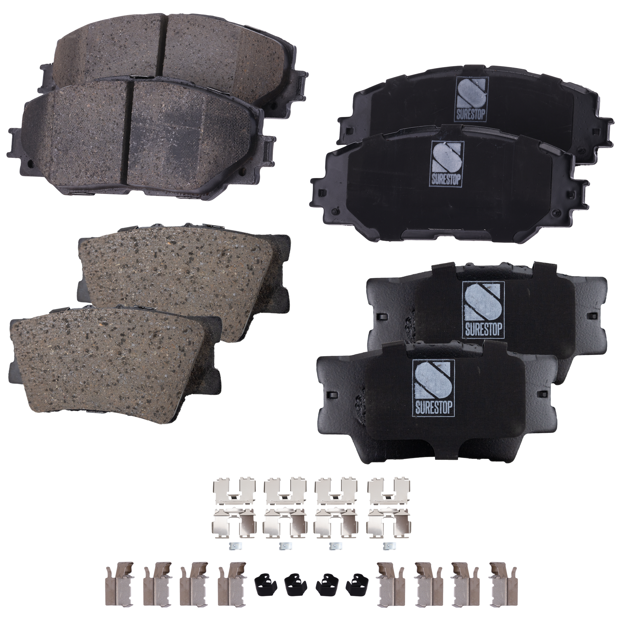 AM RAV4-09-18 FRONT AND REAR BRAKE PAD SET 4 Wheel Set SKU SET JSSCP1210-4 D OEM 0446502220-0446502240-044650R0