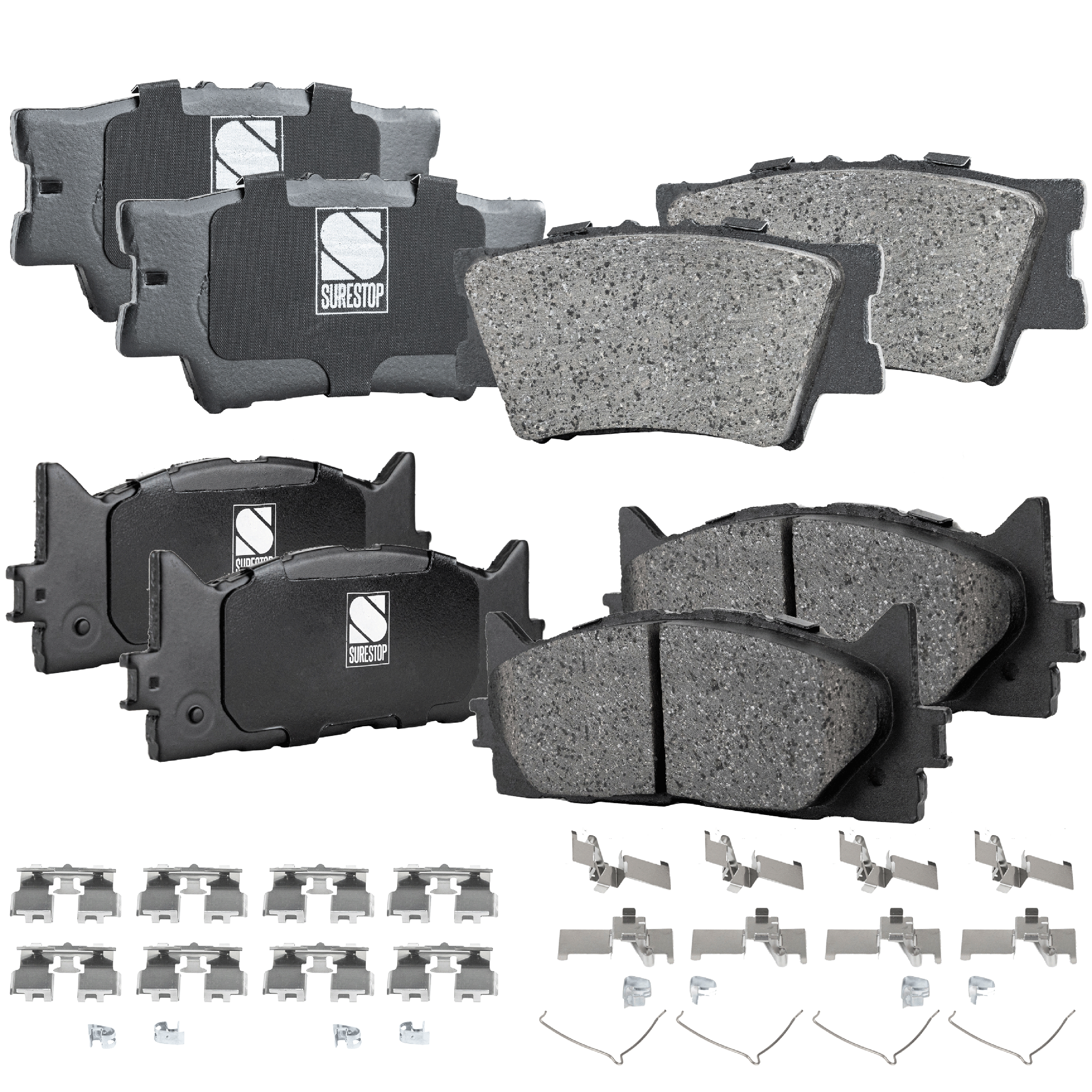 AM ES300H 13-18 ES350-07-18 FRONT AND REAR BRAKE PAD SET 4 Wheel Set SKU SET JSSCP1293-2 OEM 0446506070-0446506100-04465070