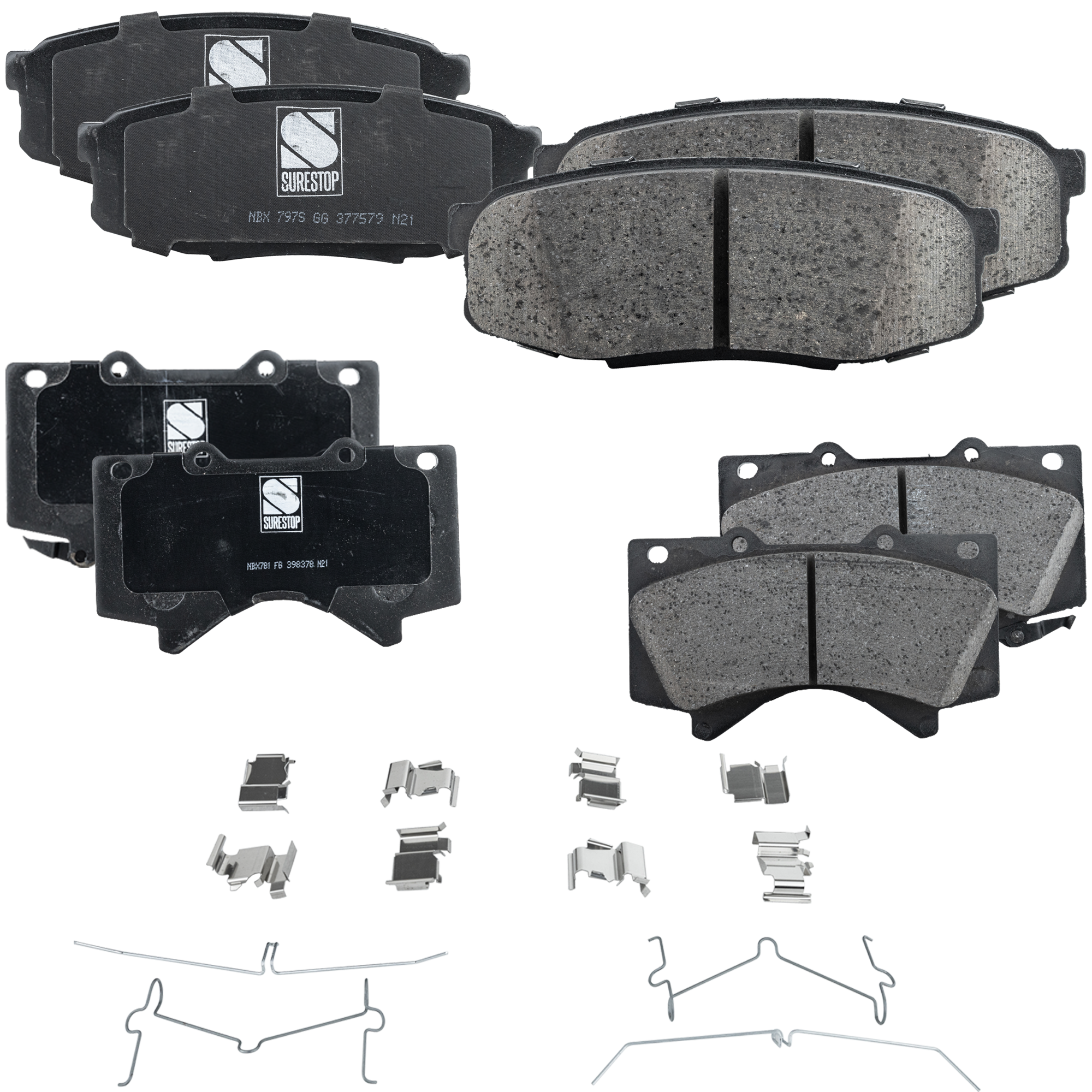 AM TUNDRA 07-21 FRONT AND REAR BRAKE PAD SET 4 Wheel Set SKU SET JSSCP1303-4 OEM 0446502440-044650C020-04465602