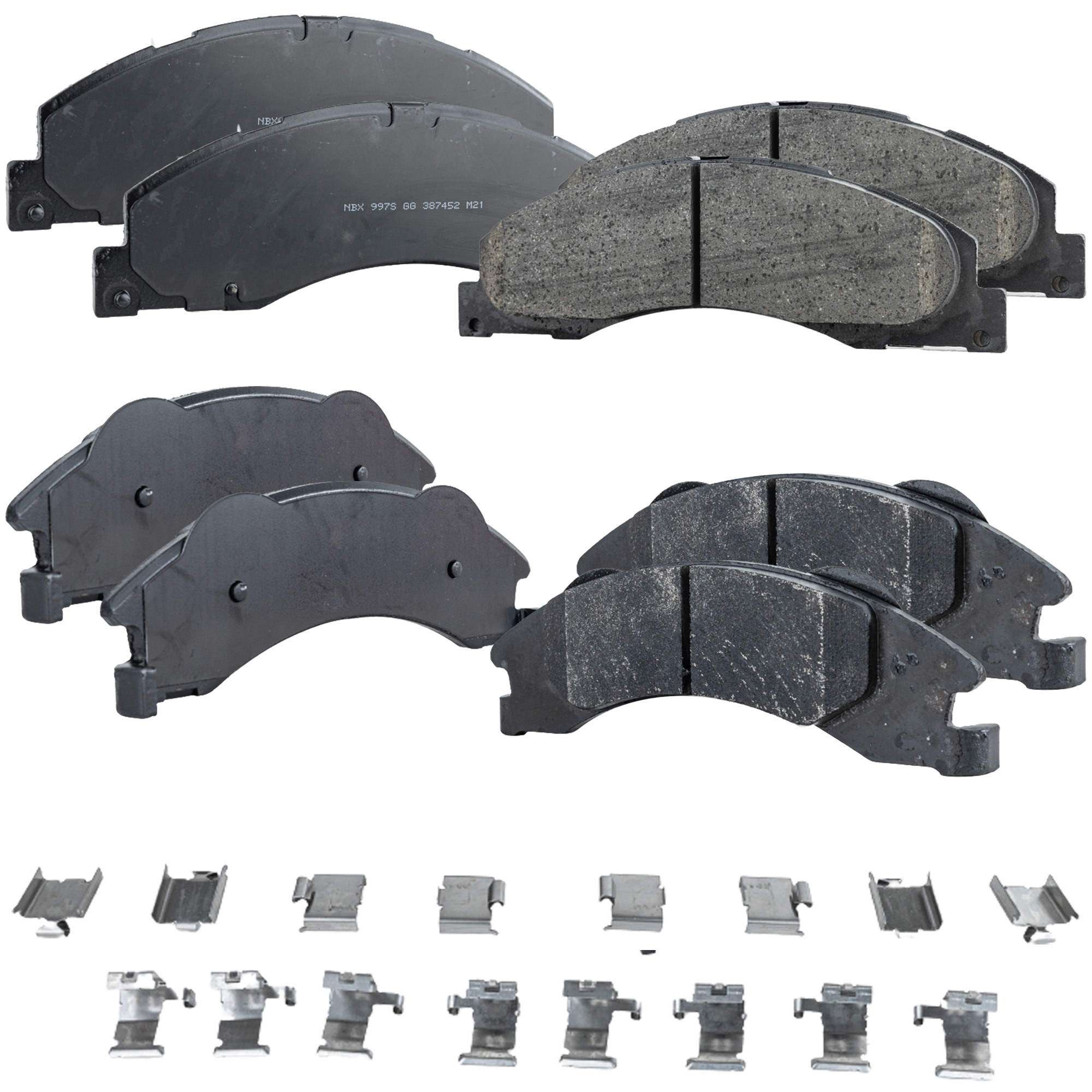 AM E 350 SUPER DUTY 08-23 FRONT AND REAR BRAKE PAD SET 4 Wheel Set SKU SET JSSCP1328-4 OEM 8C2Z2001C 8C2Z2200A