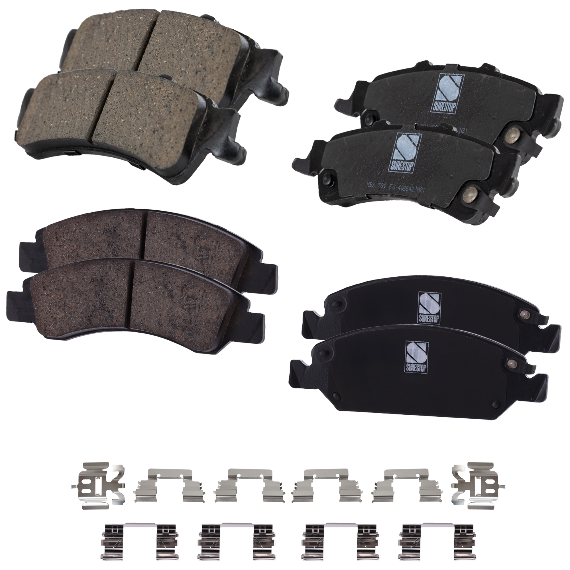 AM SILVERADO SIERRA 1500-05-07 FRONT AND REAR BRAKE PAD SET 4 Wheel Set SKU SET JSSCP1363-4 F OEM 18026447-18043346-18048083-889