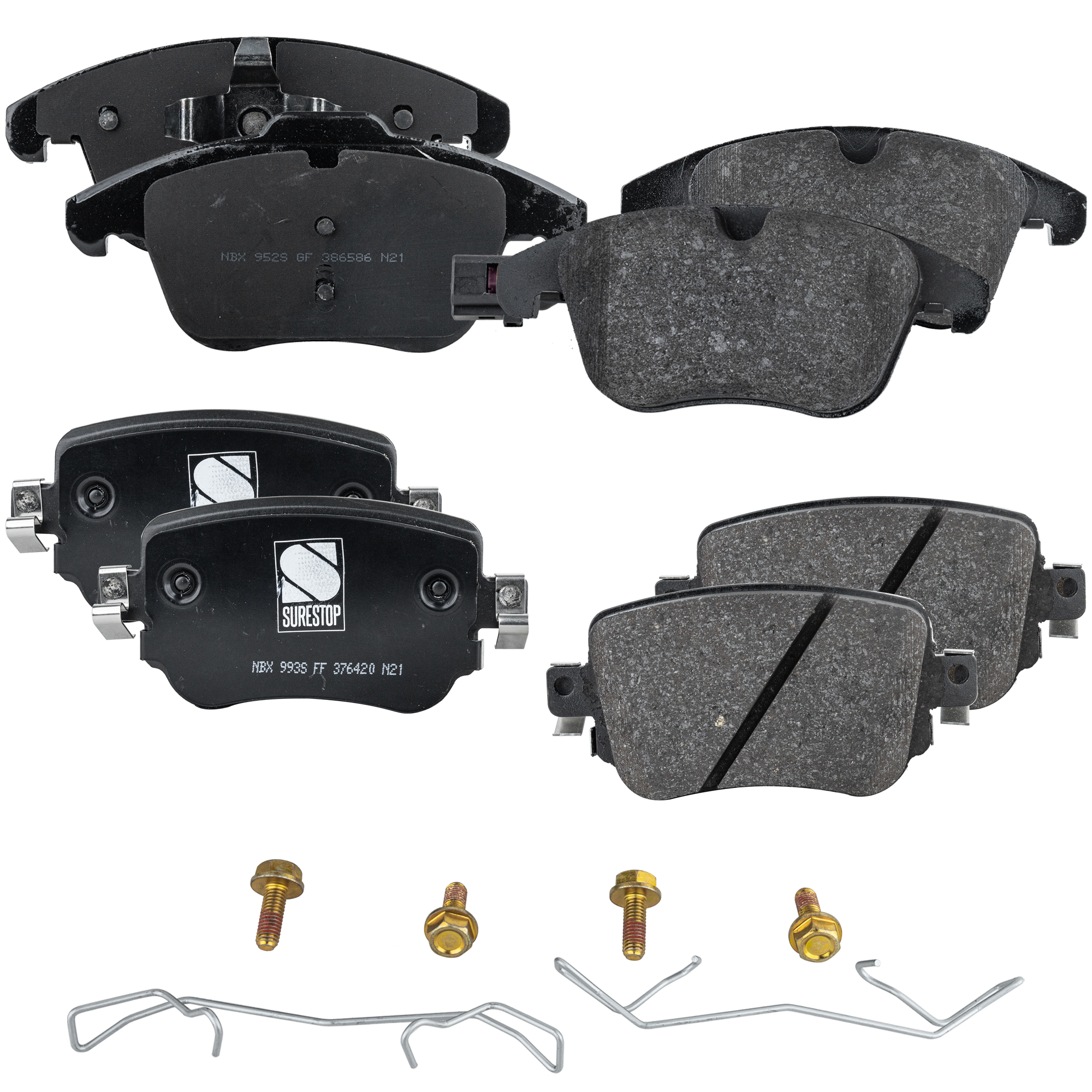 AM PASSAT 15-20 FRONT AND REAR BRAKE PAD SET 4 Wheel Set SKU SET JSSCP1375-4 B OEM 5N0698151-5N0698151A 5N0698151