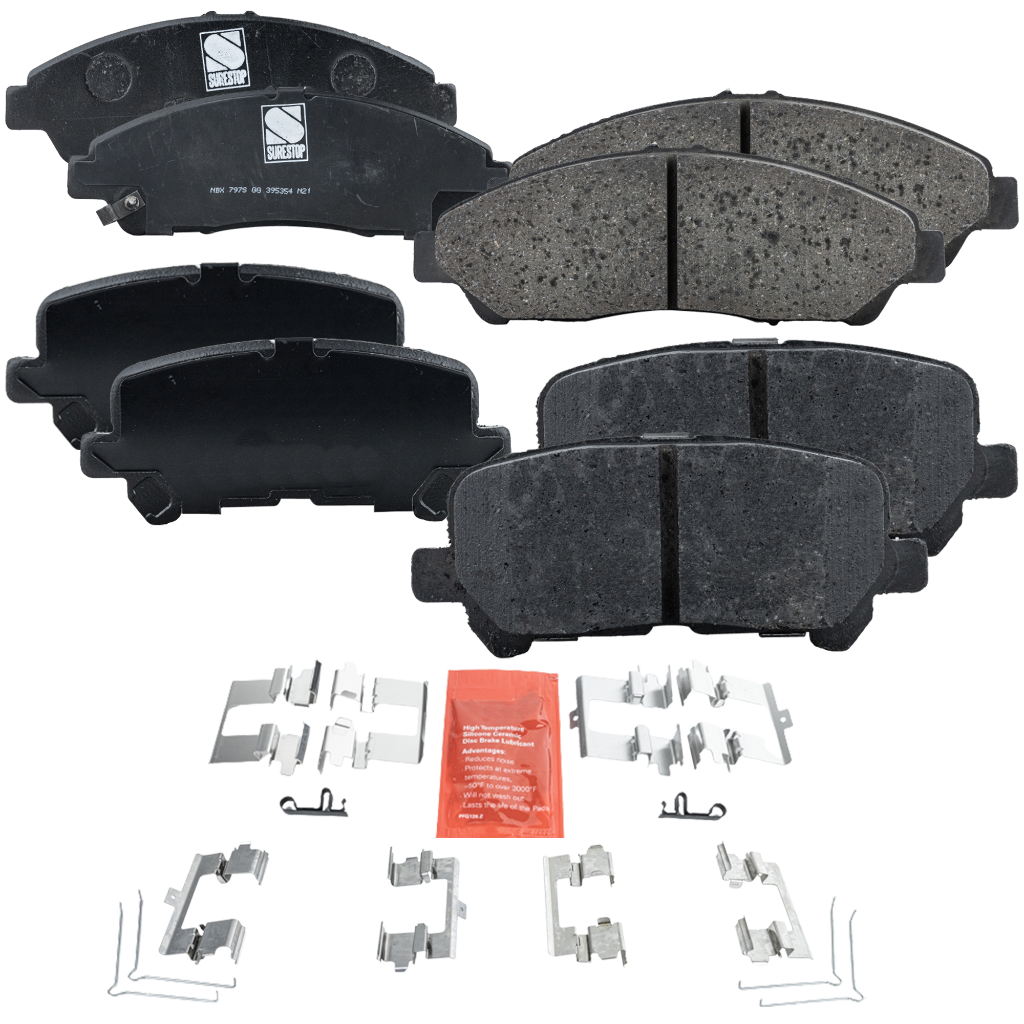 AM MDX 07-13 PILOT 09-11 FRONT AND REAR BRAKE PAD SET 4 Wheel Set SKU SET JSSCP1378-4 A OEM 43022STXA00-43022STXA01-43022S