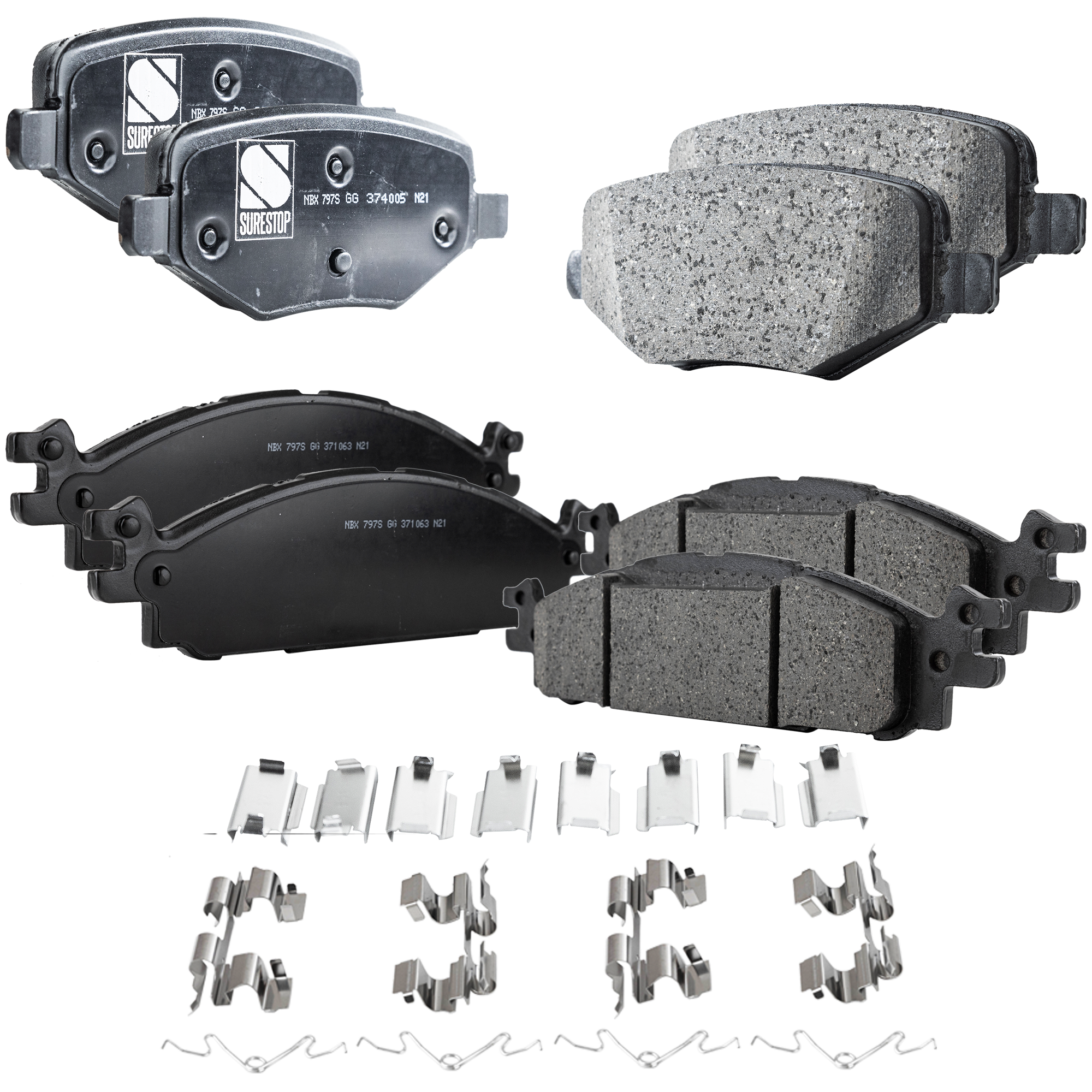 AM FLEX 09-10 POLICE INTERCEPTOR UTILITY 13-19 FRONT AND REAR BRAKE PAD SET 4 Wheel Set SKU SET JSSCP1508-4 A OEM 8A8Z2200A AA8Z2200A AG1Z2200A