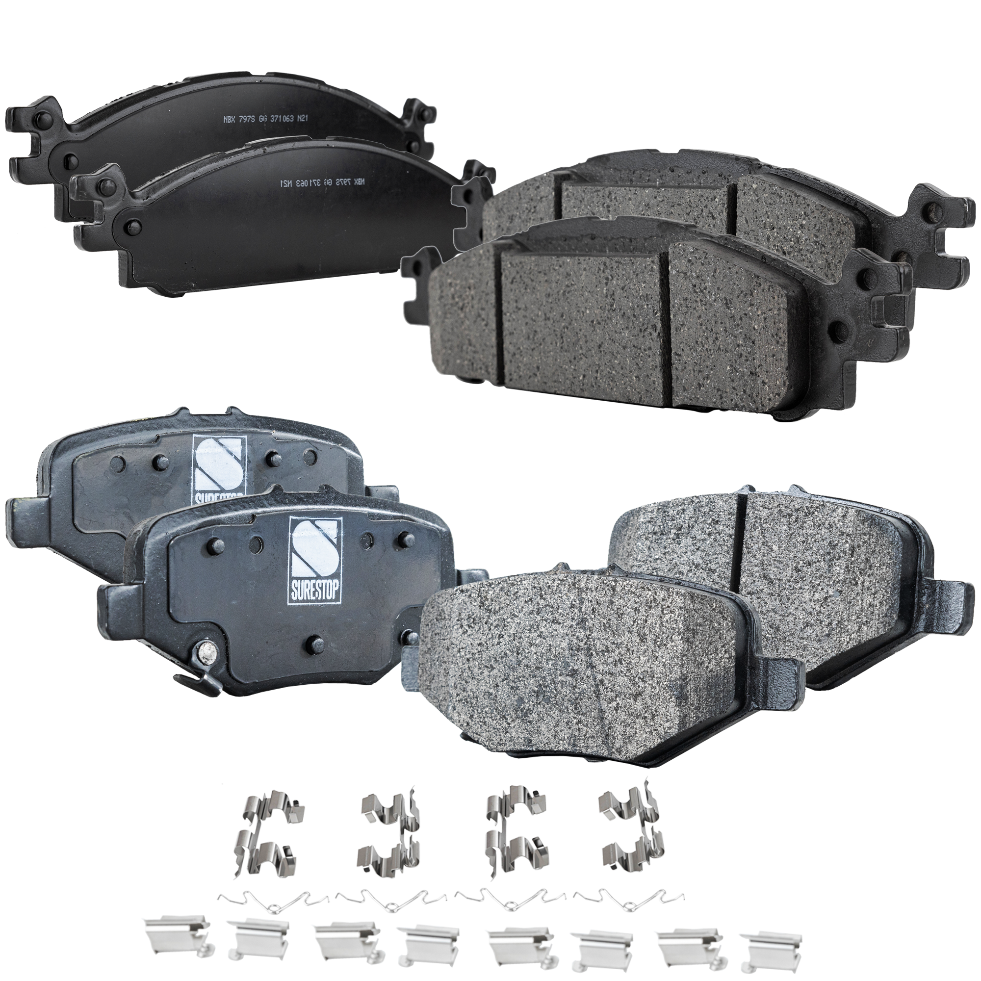 AM TAURUS 13-16 FRONT AND REAR BRAKE PAD SET 4 Wheel Set SKU SET JSSCP1508-4 C OEM BB5Z2001A BB5Z2001B EB5Z2001A