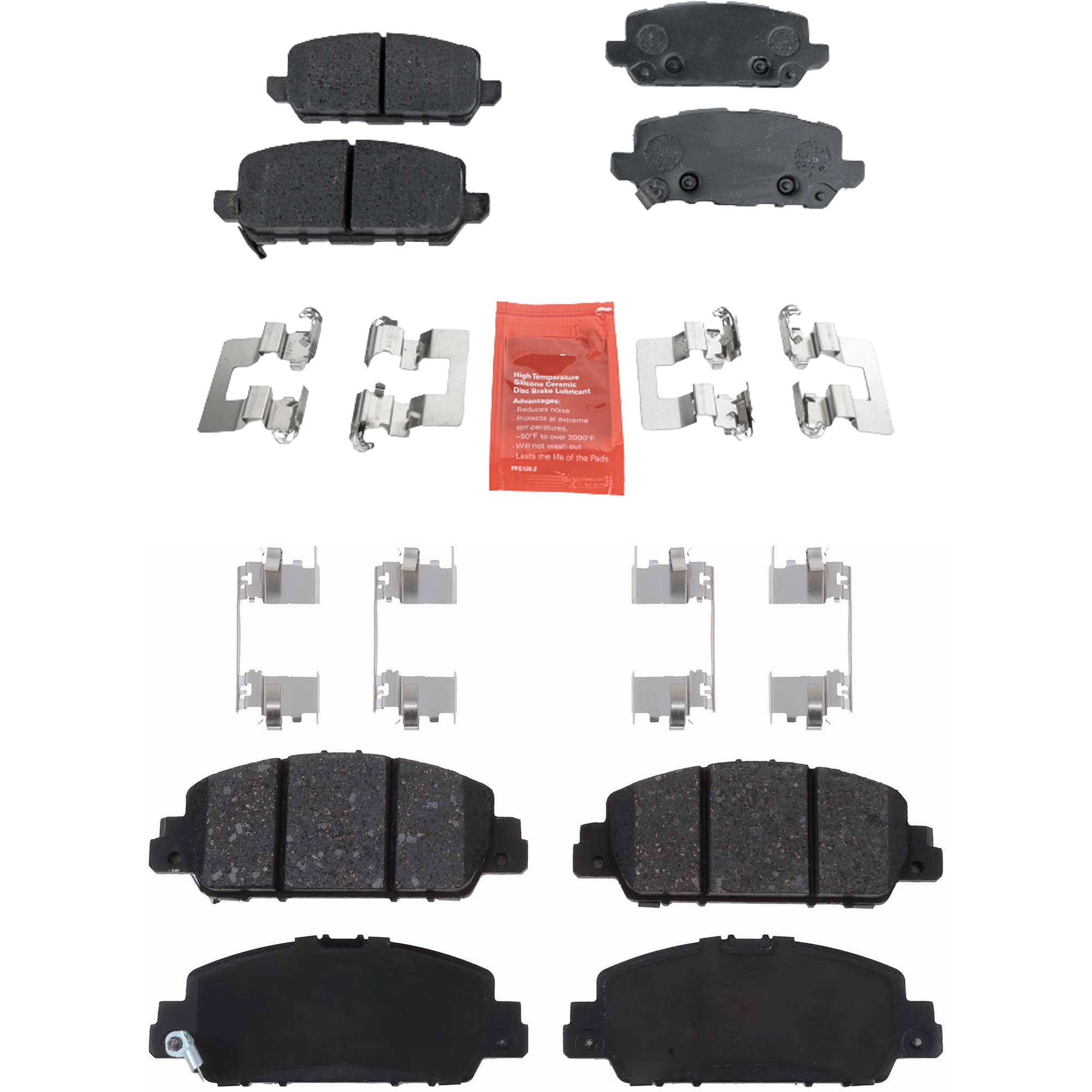 AM HR V 16-21 FRONT AND REAR BRAKE PAD SET 4 Wheel Set SKU SET JSSCP1654-4 A OEM 43022T2JH00-43022T2JH01-43022T