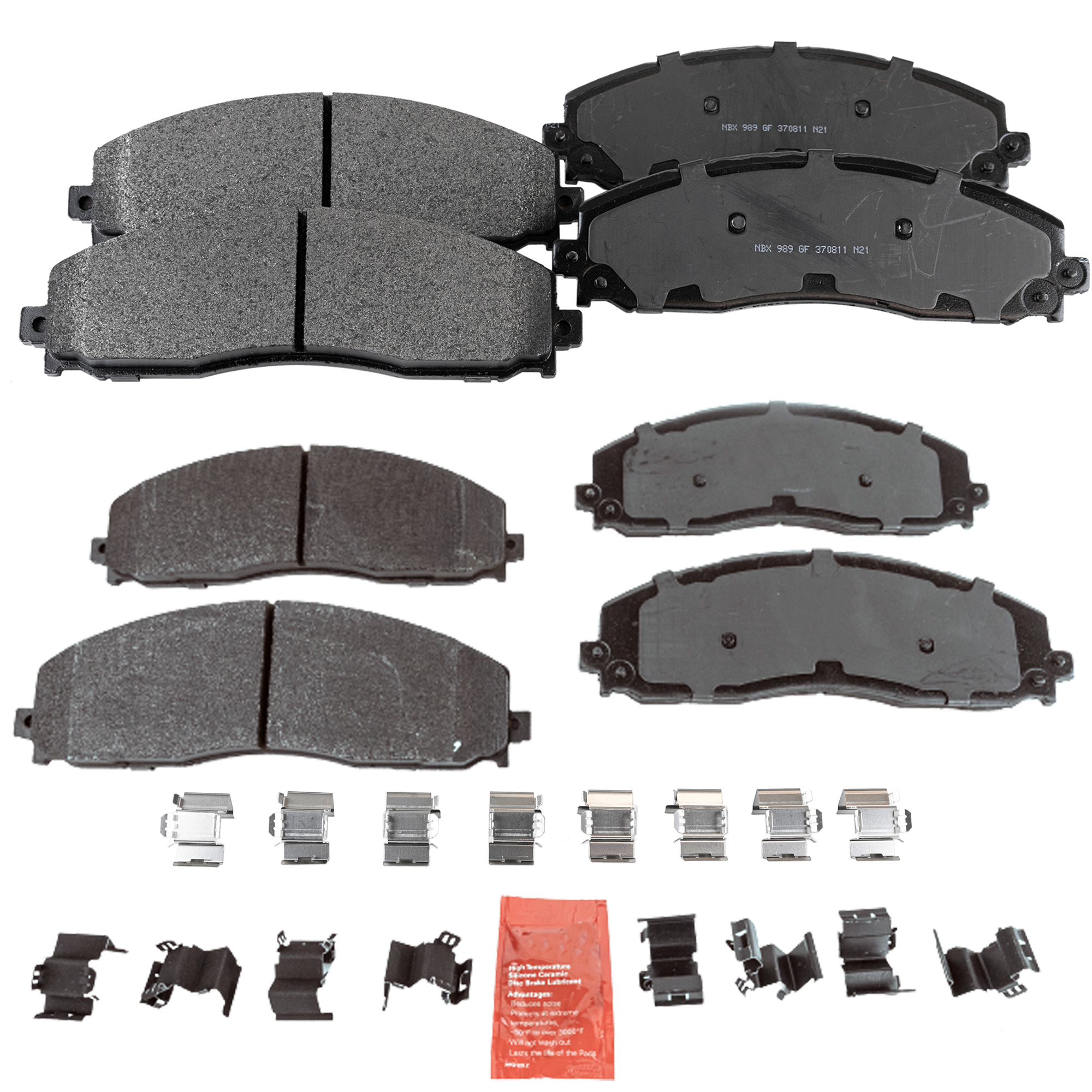 AM F SERIES SUPER DUTY PICKUP 13-23 FRONT AND REAR BRAKE PAD SET 4 Wheel Set SKU SET JSSCP1680-4 OEM DC3Z2001A DC3Z2001B DC3Z2001C