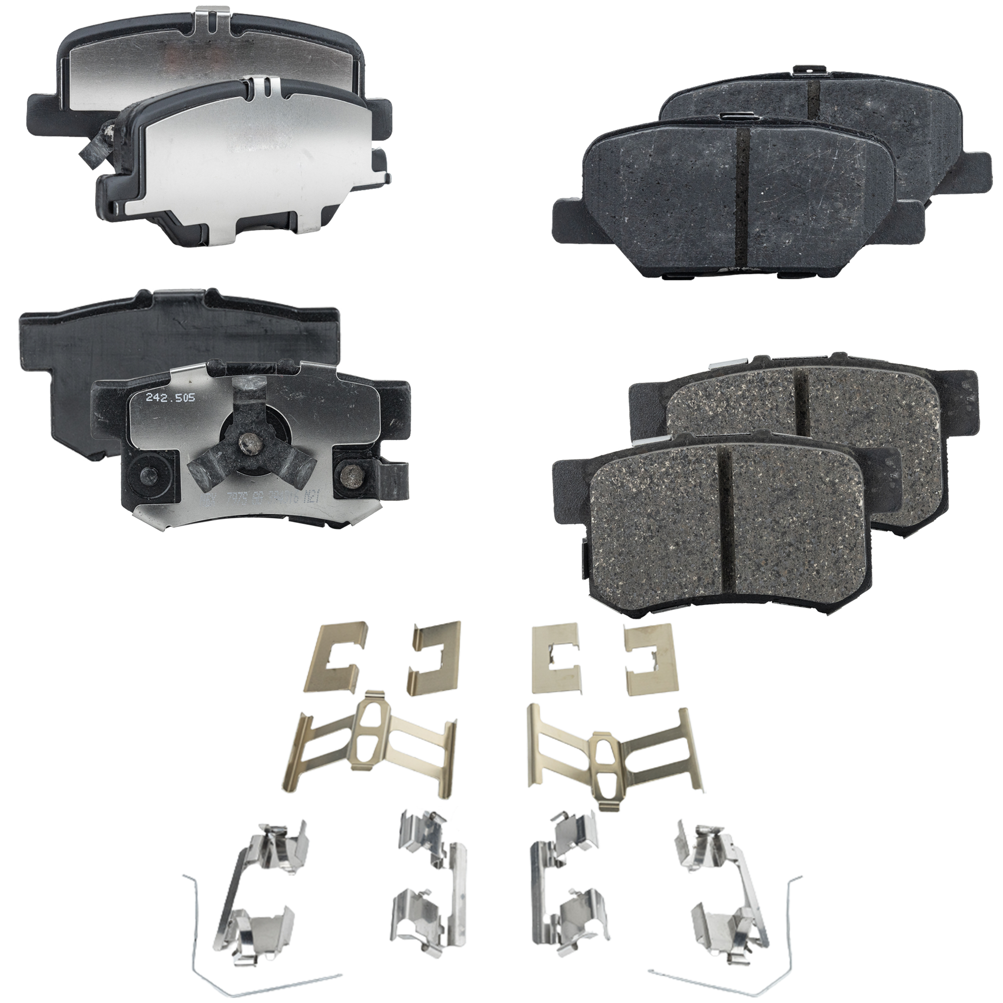 AM RDX 13-18 FRONT AND REAR BRAKE PAD SET 4 Wheel Set SKU SET JSSCP1697-4 B OEM 43022S9A010-43022S9A020-43022S