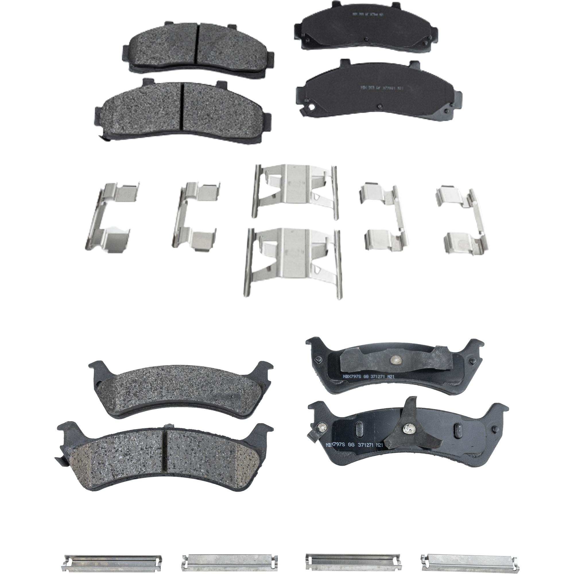 AM EXPLORER 95-01 RANGER 98-02 FRONT AND REAR BRAKE PAD SET 4 Wheel Set SKU SET JSSCP652-4 OEM 2L5Z2001AA F57Z2001A F57Z2001A
