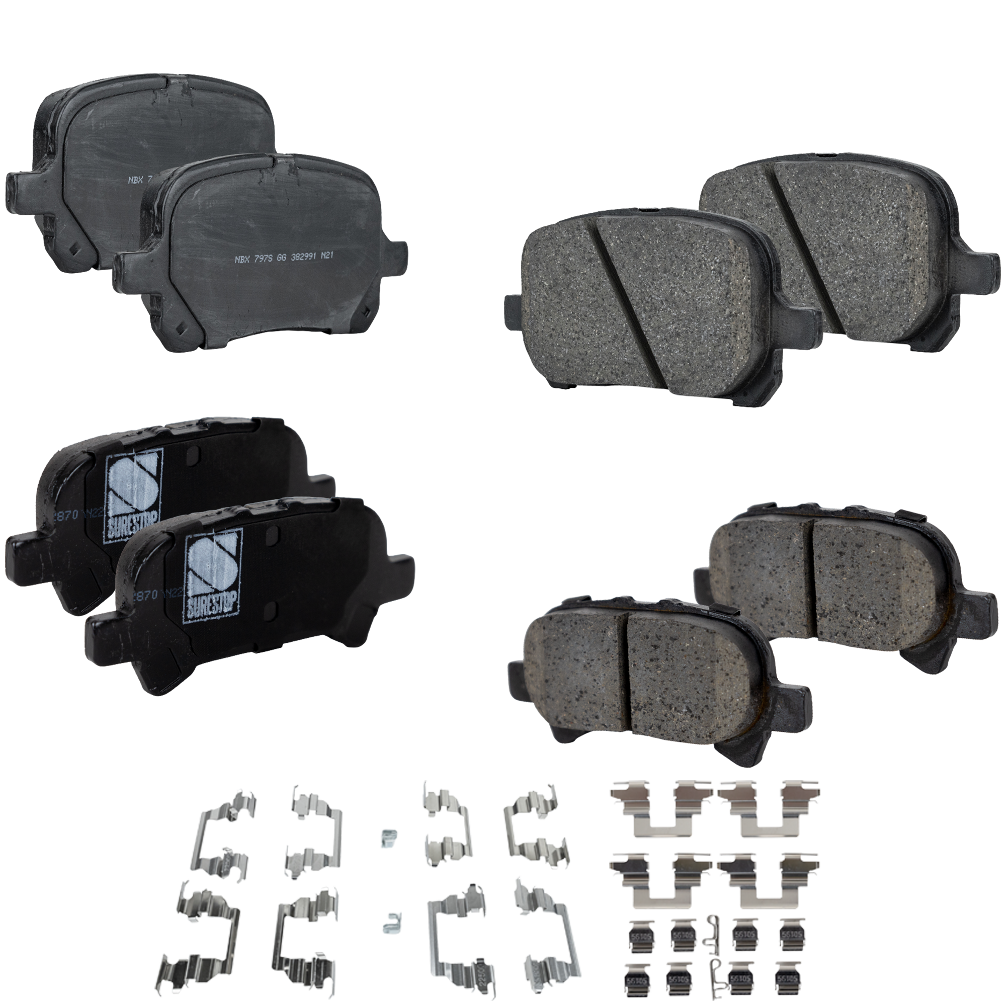 AM AVALON 00-04 CAMRY 00-01 SOLARA 01-03 FRONT AND REAR BRAKE PAD SET 4 Wheel Set USA Built Vehicle SKU SET JSSCP707-4 OEM 0446528460-0446533120-04465331