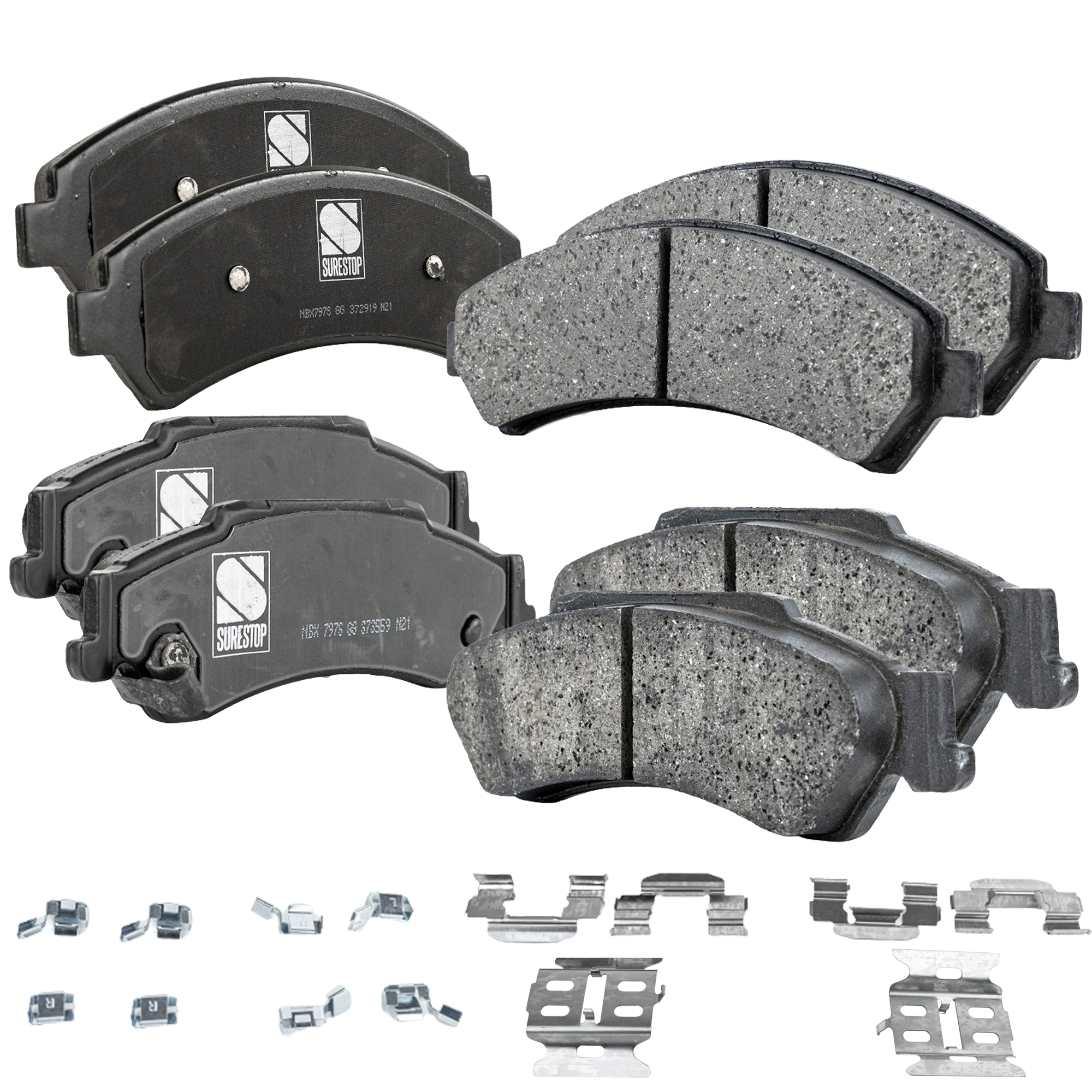 AM BLAZER 97-05 FRONT AND REAR BRAKE PAD SET 4 Wheel Set SKU SET JSSCP726-4 OEM 18025475-18026156-18029843-180