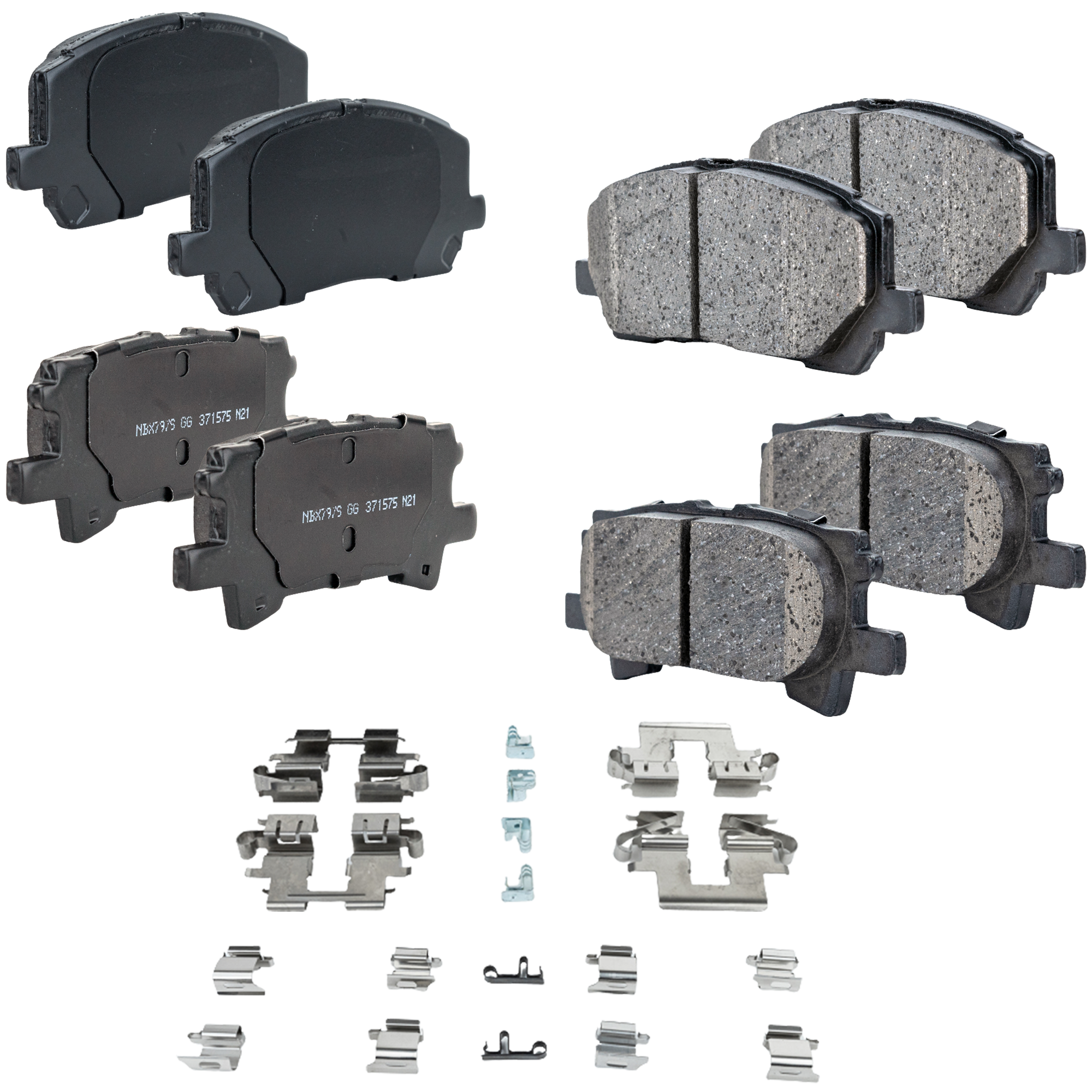 AM HIGHLANDER 04-07 FRONT AND REAR BRAKE PAD SET 4 Wheel Set SKU SET JSSCP884-4 B OEM 0446548030-0446648030-04466480