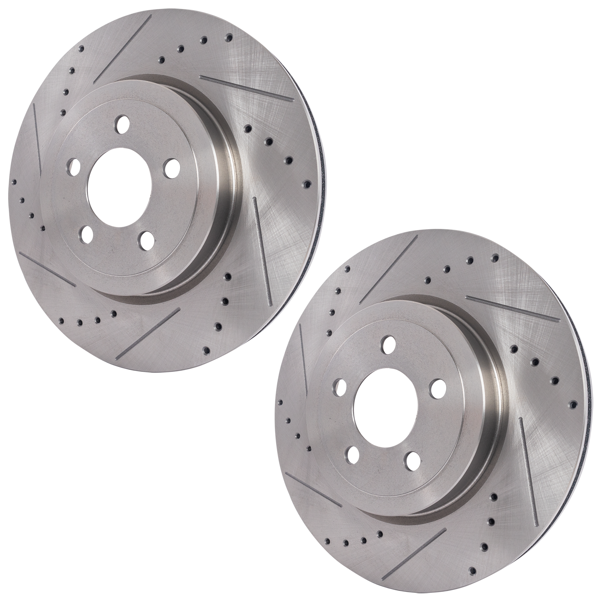 AM CHRYSLER 300-05-21 CHALLENGER 09-21 FRONT BRAKE DISC RH AND LH Cross drilled and Slotted SKU SET JSTPD27110024DRS OEM 43087-53023-63206-780256-90024