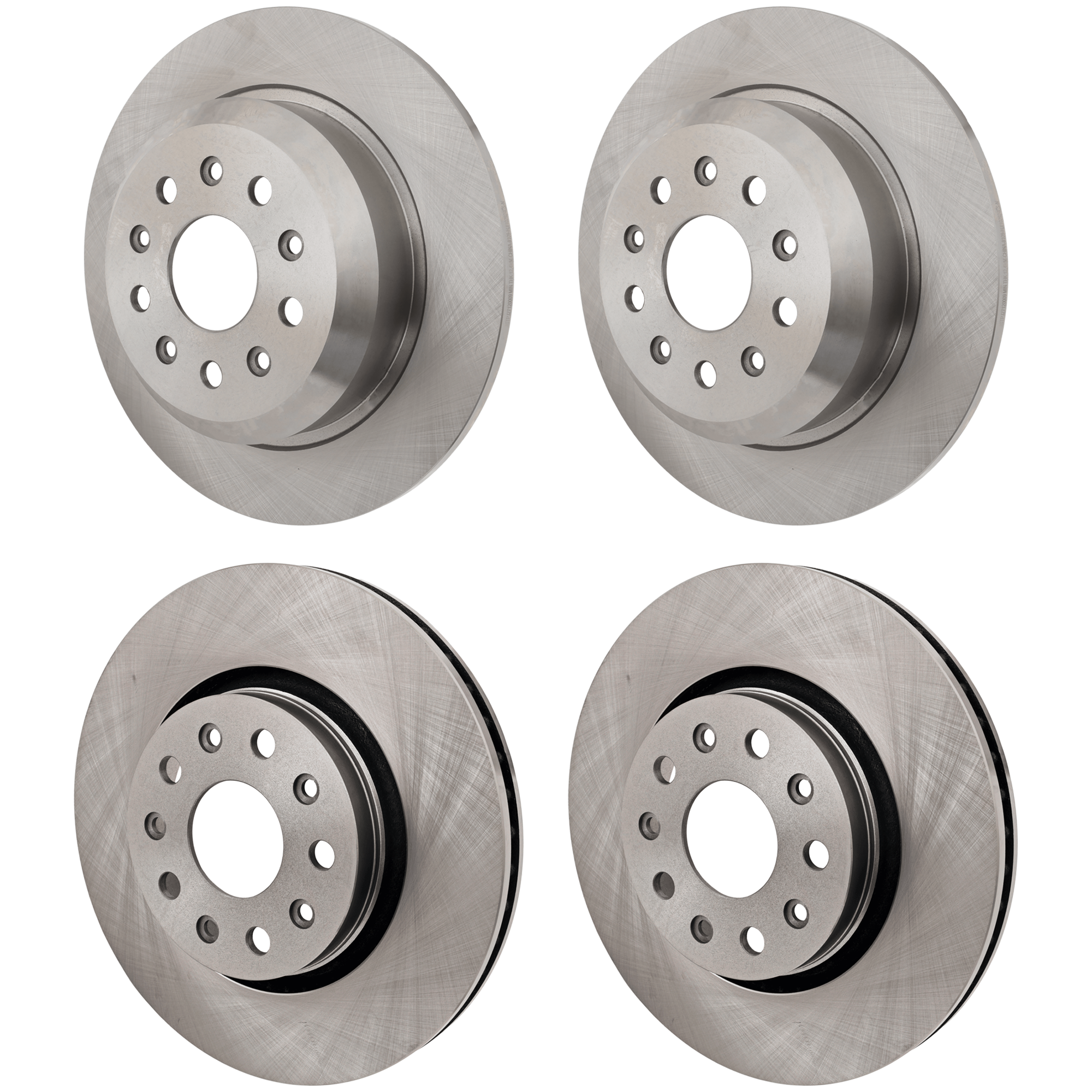 AM GLADIATOR 20-22 WRANGLER 18-23 FRONT AND REAR BRAKE DISC Plain Surface 5 Lugs Cast Iron Set of 4 SKU SET JSTPJ27110041 OEM 68249592AB 68249590AA 68273464