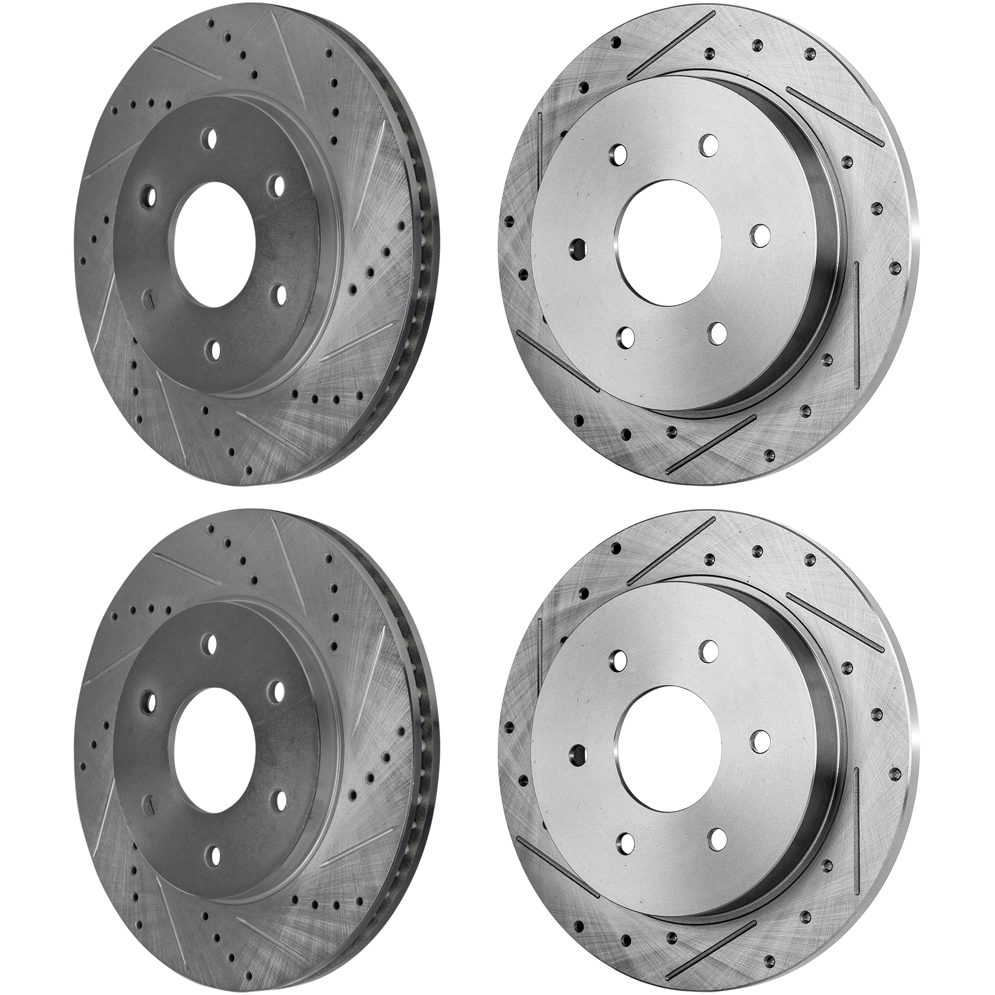 AM QX56-04-05 PATHFINDER ARMADA 04-04 ARMADA 05-05 FRONT AND REAR BRAKE DISC Cross drilled and Slotted SKU SET JSTPN27110055DRS OEM 31328-145507-0833016-12142084