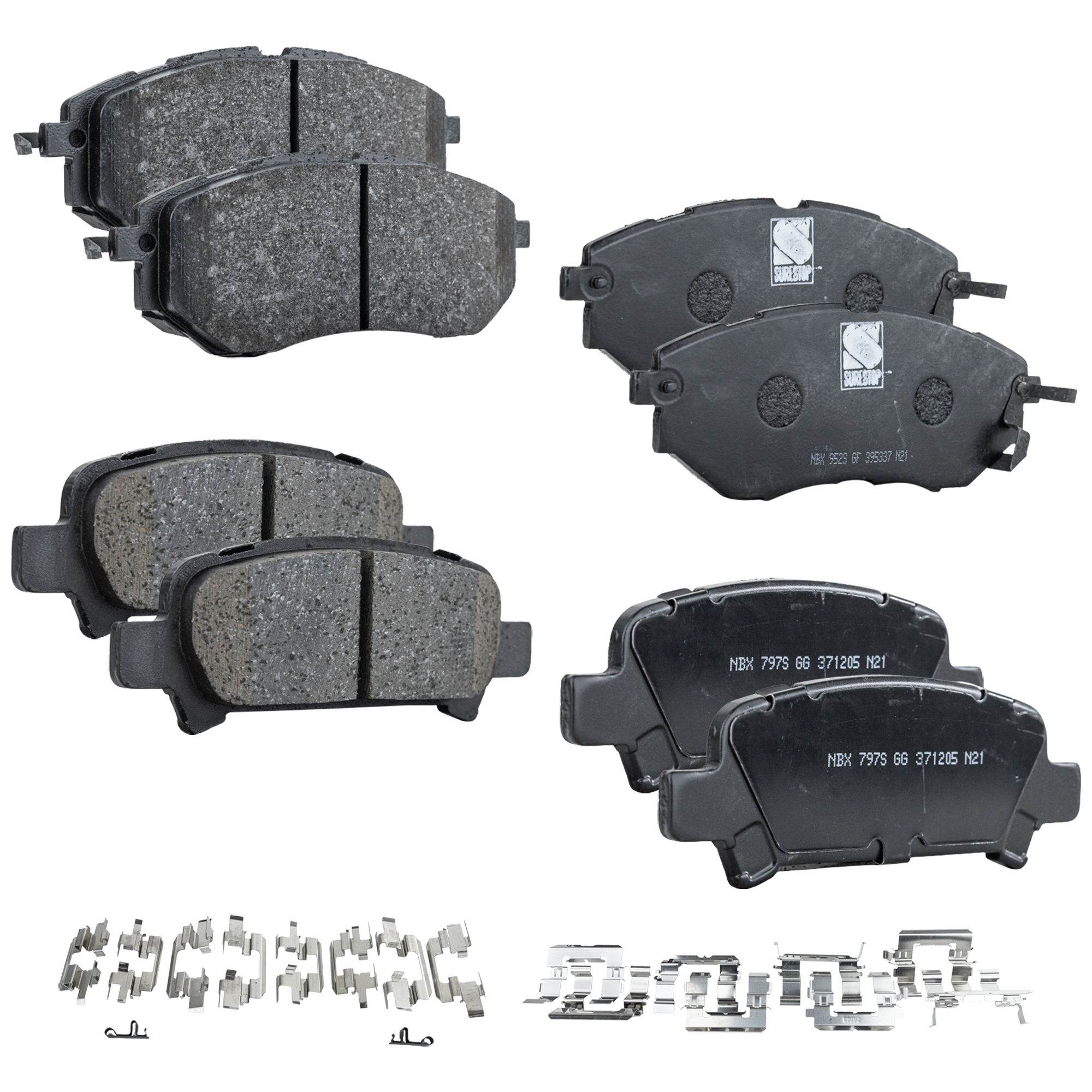 AM LEGACY 05-17 OUTBACK 10-17 FRONT AND REAR BRAKE PAD SET 2 Wheel Set Set of 2 SKU SET JSTPSSCP1078 OEM 26292AE020-26296FC002-26692AE0