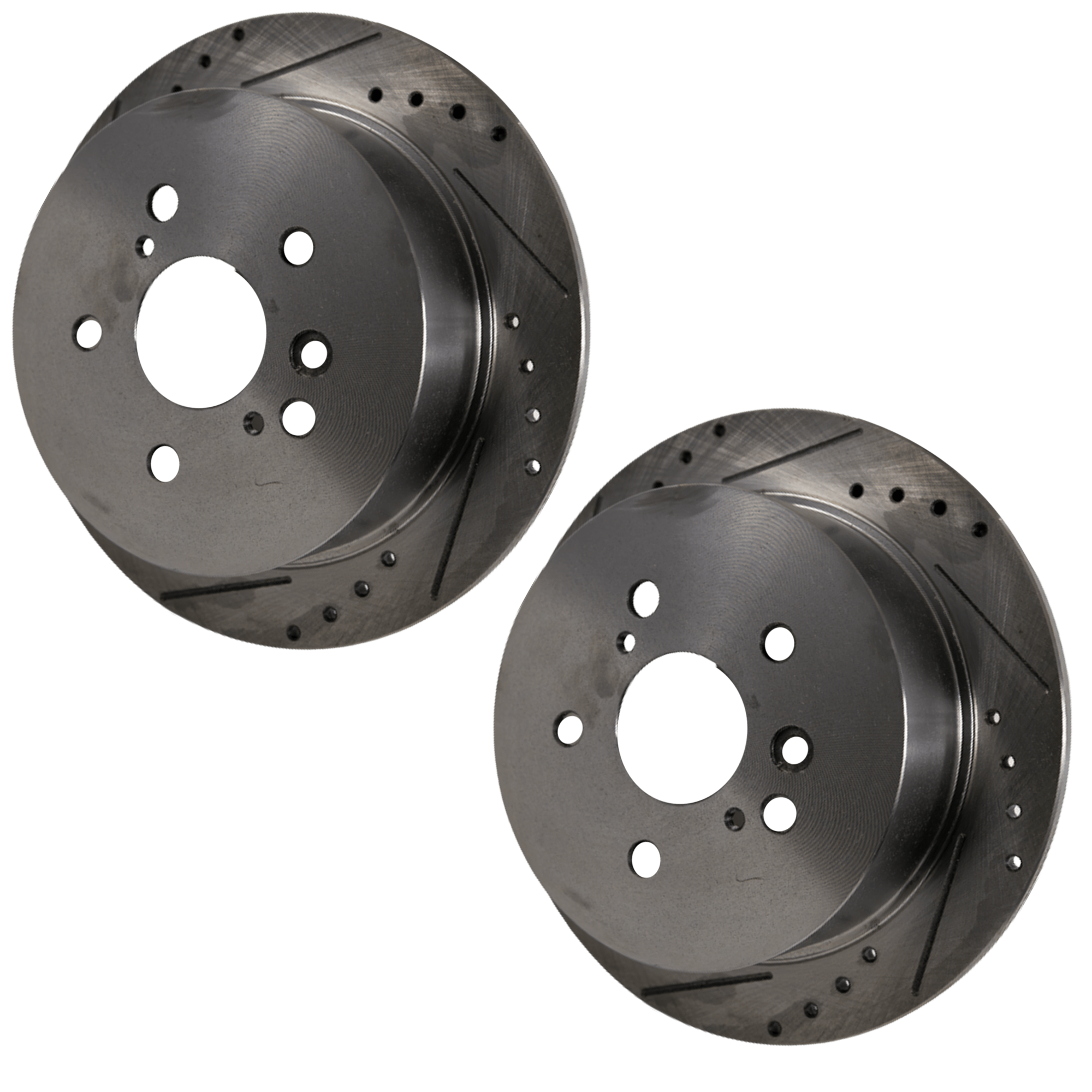 AM HIGHLANDER 04-07 RX330-04-06 RX350-07-09 RX400H 06-08 REAR BRAKE DISC RH AND LH Drilled and Slotted SKU SET JT27110025DRS2 OEM 31356-145549-0832975-48880211
