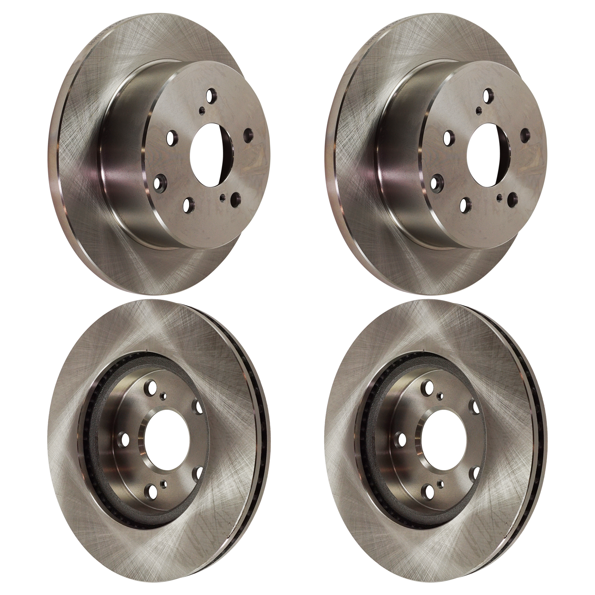 AM HS250H 10-12 RAV4-06-18 FRONT AND REAR BRAKE DISC Plain Surface Vented Front Solid Rear 5 Lugs 4 Wheel Set SKU SET JT27110047-4 C OEM 4351230320-4351242040 CH37A036