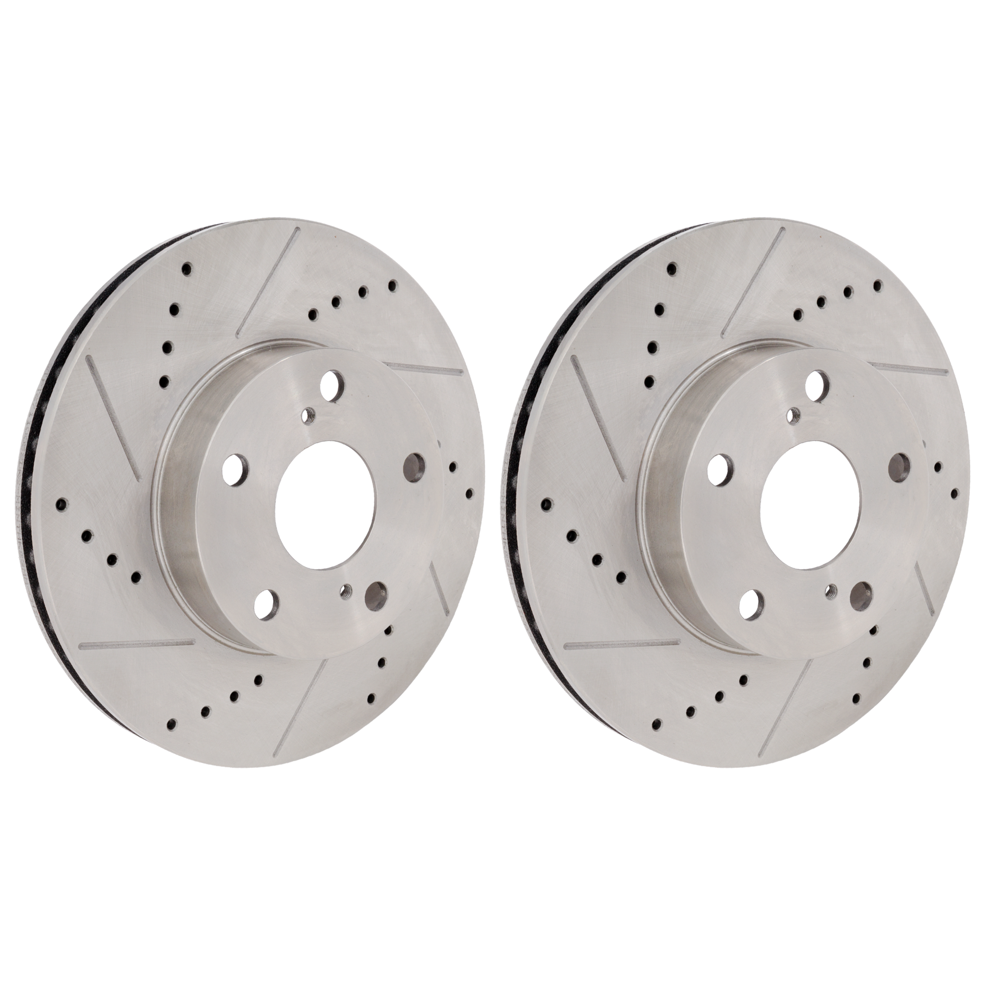 AM TACOMA 05-15 FRONT BRAKE DISC RH AND LH Cross drilled and Slotted Vented 5 Lugs SKU SET JT27110052DRS2 OEM 31428-44586-60405-900358-60076