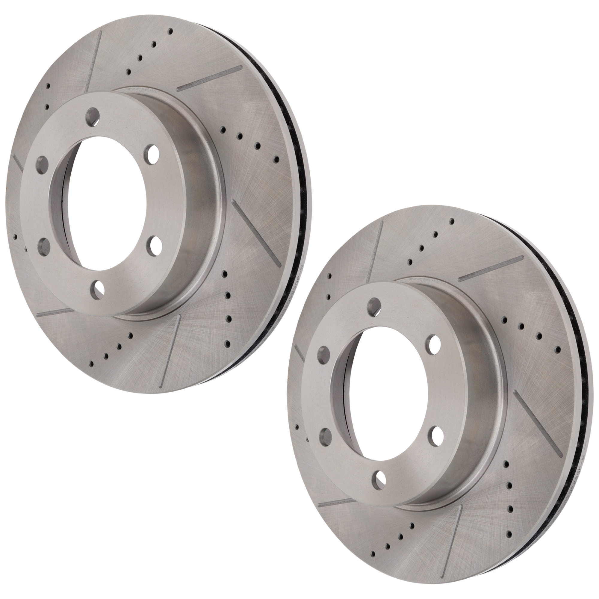 AM TUNDRA 00-06 SEQUOIA 01-07 FRONT BRAKE DISC RH AND LH Drilled and Slotted SKU SET JT27110064DRS2 OEM 19694-31267-96931-107524-14529