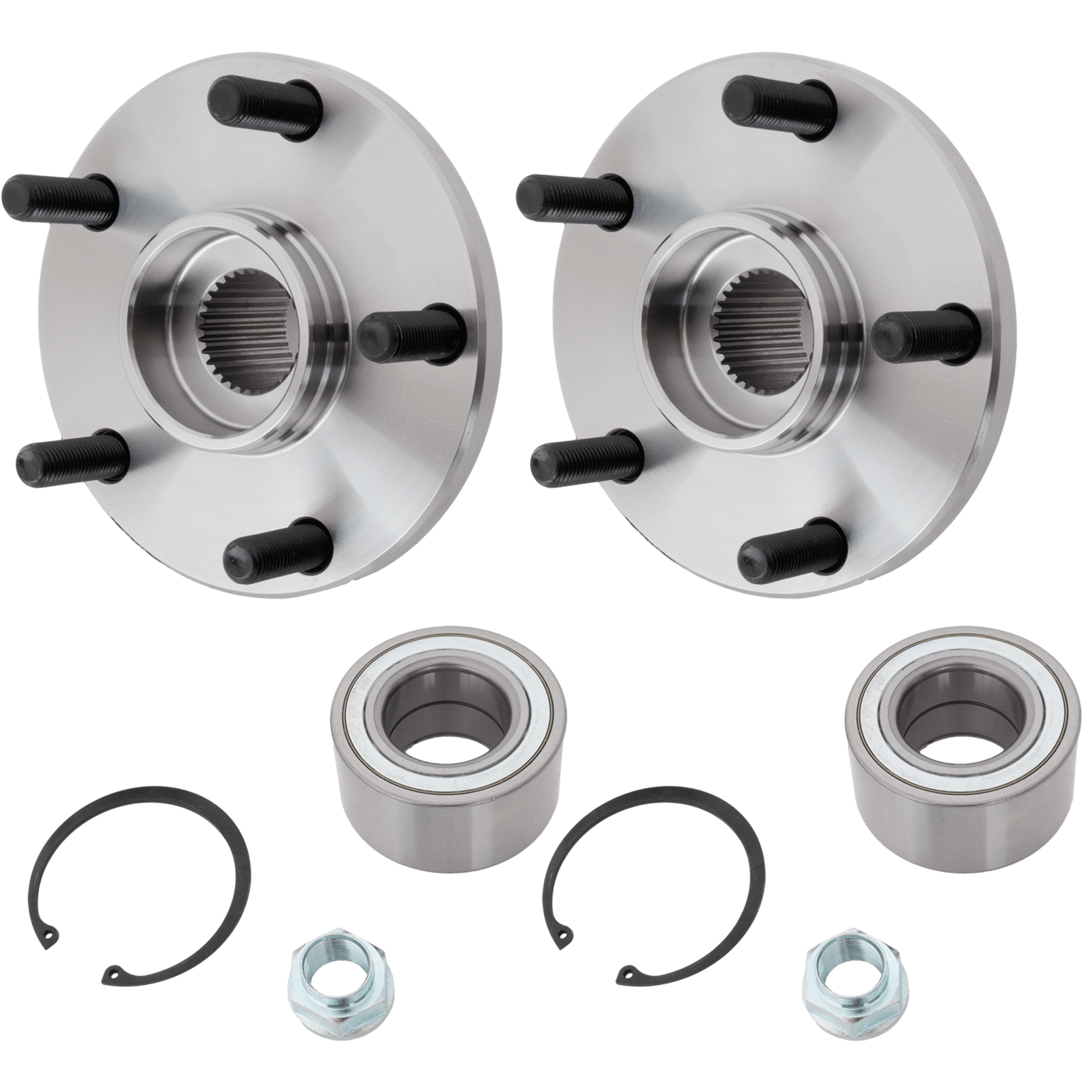 AM CAMRY ES300-92-03 AVALON 95-04 FRONT HUB ASSEMBLY RH AND LH 5 x 114.3 mm bolt pattern w Flange Bearing Nut and Snap Ring SKU SET JT283703-2 OEM 4350206040