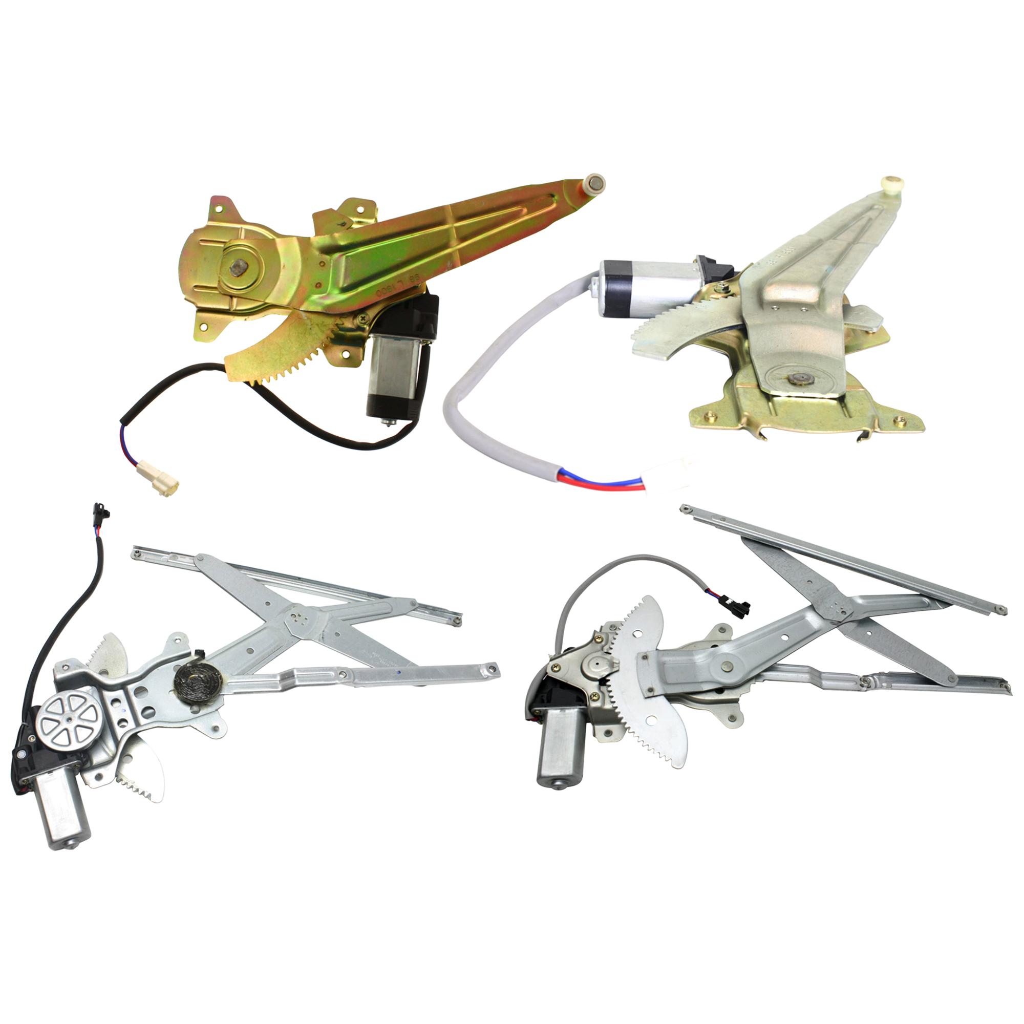 AM COROLLA 98-02 FRONT AND REAR WINDOW REGULATOR RH AND LH Power With Motor SKU SET JT491701-4 Partslink TO1350127 TO1351127 TO1550107 TO1551107 OEM 6980102040-6980202040-69803020