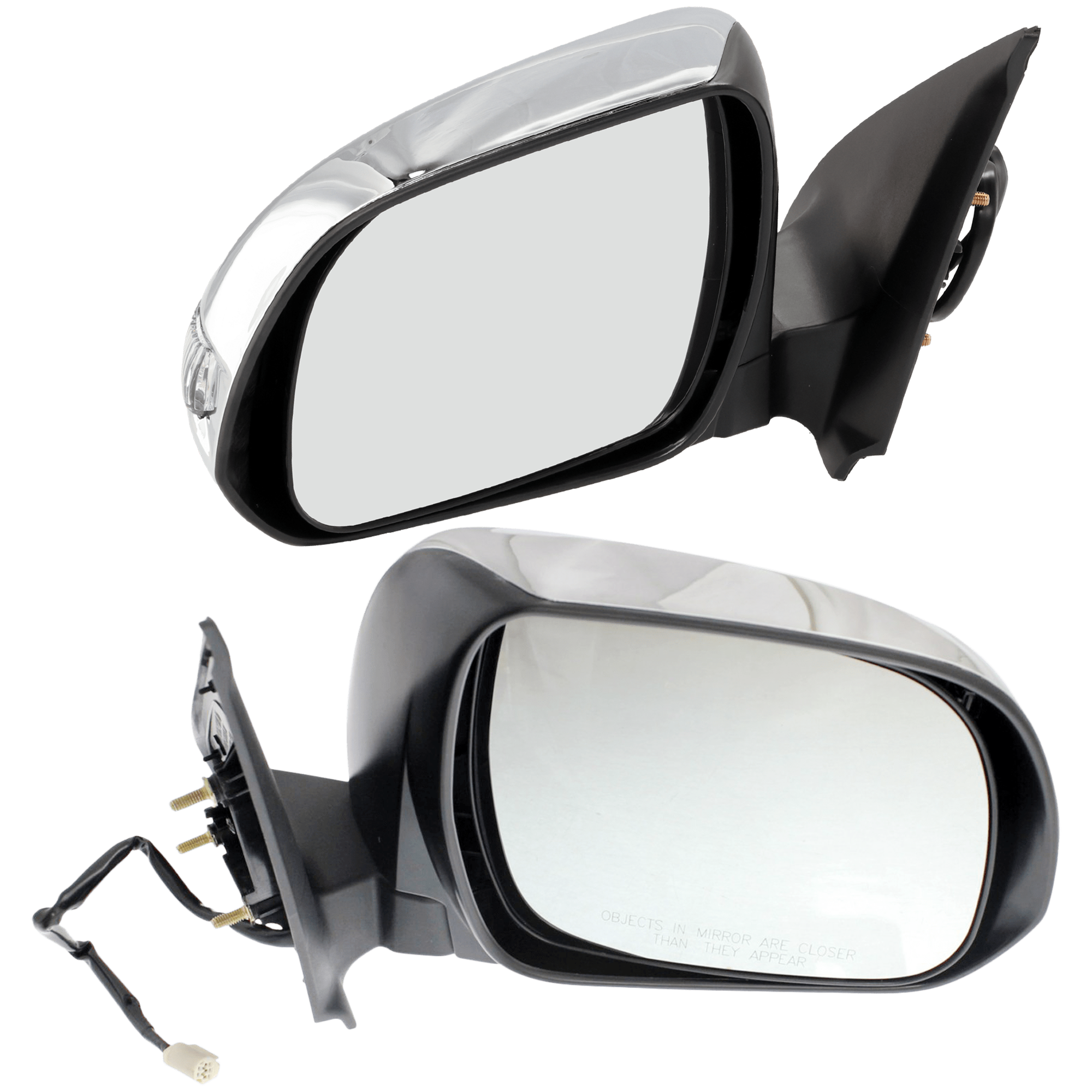 AM TACOMA 12-15 MIRROR RH AND LH Power Manual Folding Non Heated Chrome w Signal Light SKU SET JTY12RC S Partslink TO1320285 TO1321285 OEM 8791004190 PFM 8794004210 PFM