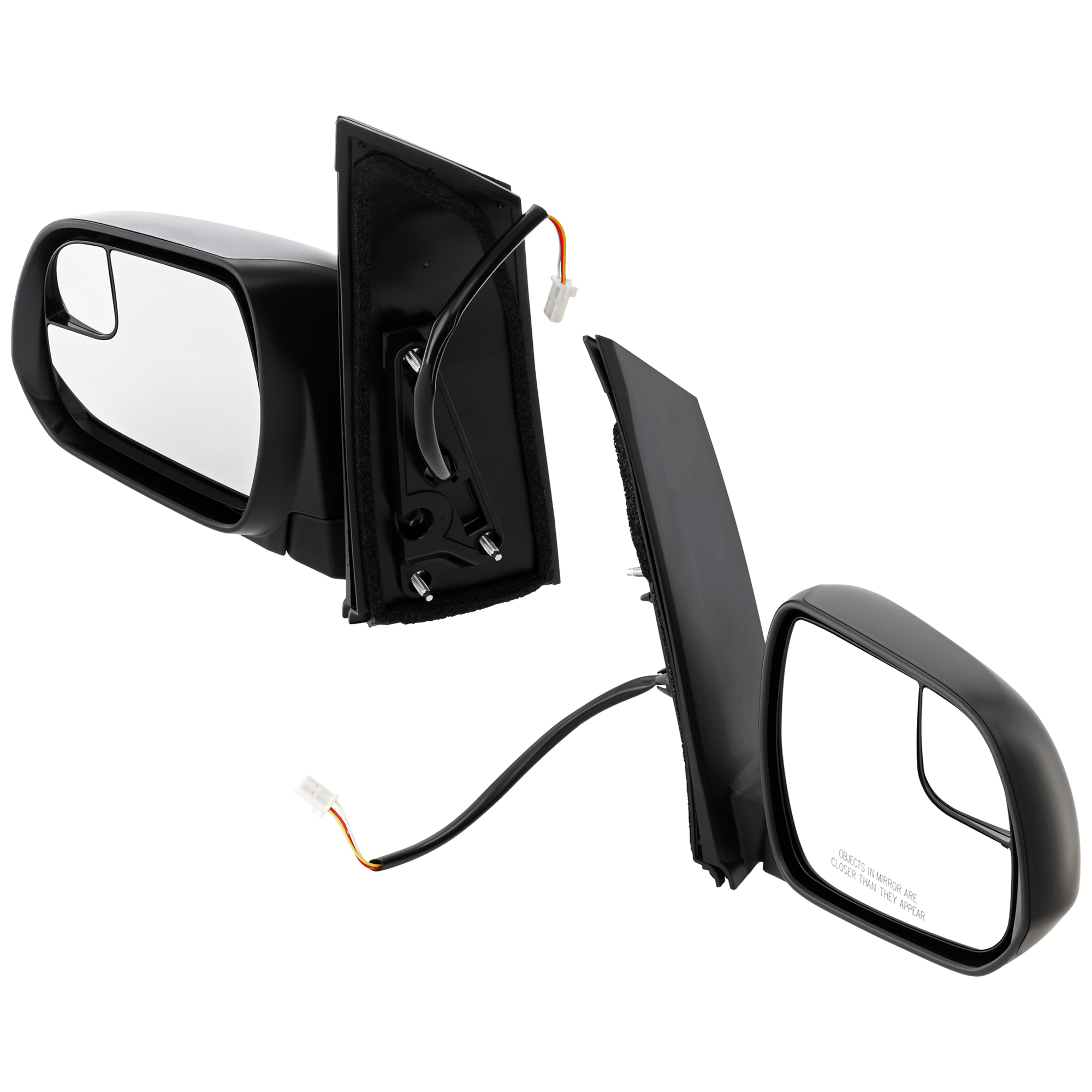 AM SIENNA 15-20 MIRROR RH AND LH Power Manual Folding Non Heated Textured Black w Blind Spot Glass SKU SET JTY179ER Partslink TO1320338 TO1321338 OEM 8791008140-8794008140