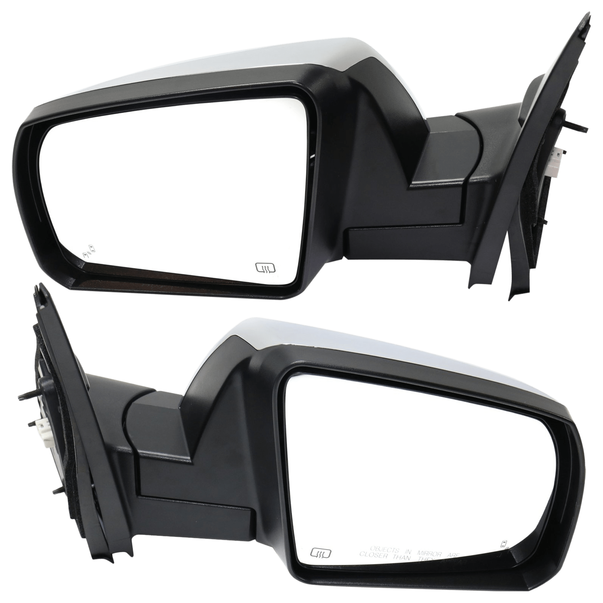 AM TUNDRA 14-21 MIRROR RH AND LH Non Towing Power Manual Folding Heated Chrome w BSD No Signal Light w Lane Change Assist SKU SET JTY210CR Partslink TO1320305 TO1321305 OEM 879100C410-879400C430